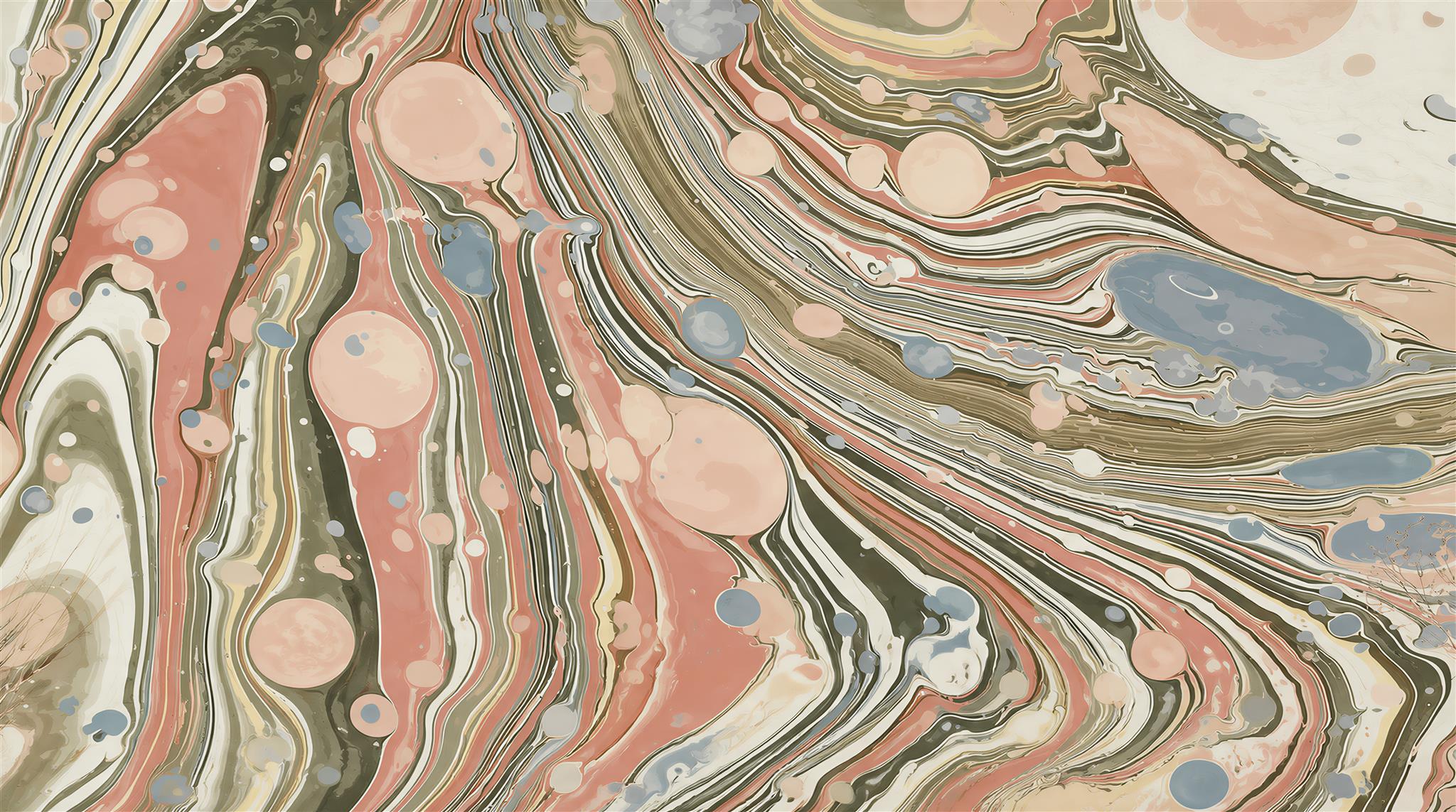 Neutral Sweeping Swirl Forms Wallpaper Mural, Peel-and-stick Finish