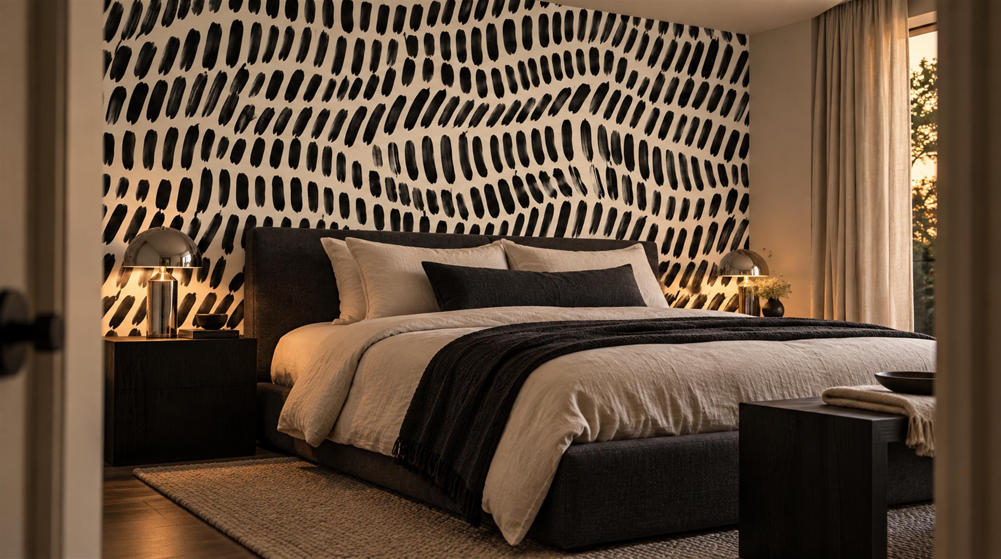 Neutral Abstract Forms Layered Wallpaper Mural Accent-wall-wallpaper-murals, Peel-and-stick Finish