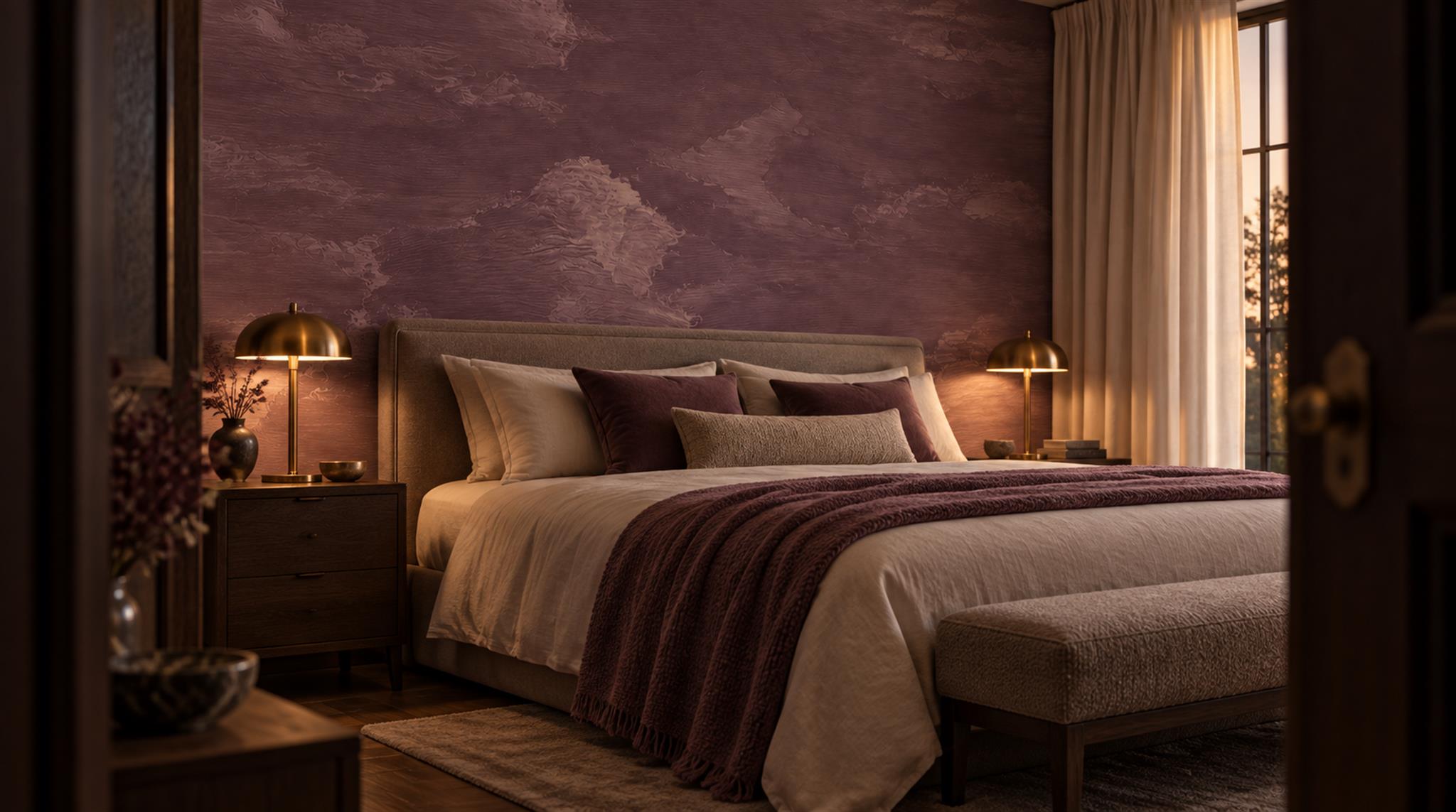 Neutral Decorative Patterning Wallpaper Mural Feature-wall-wallpaper-murals, Peel-and-stick Finish