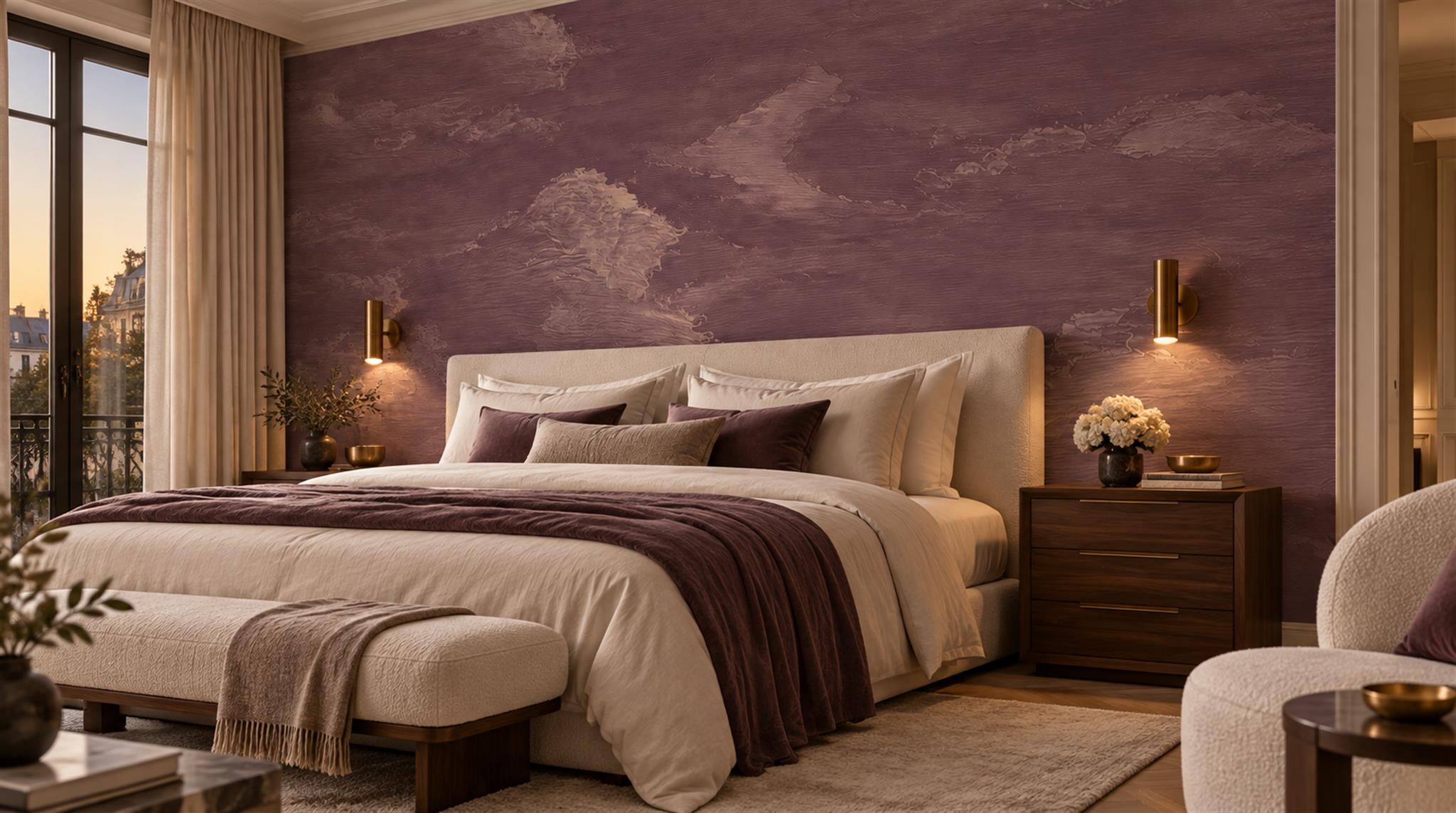 Neutral Decorative Patterning Wallpaper Mural Bedroom-wallpaper-murals, Peel-and-stick Finish