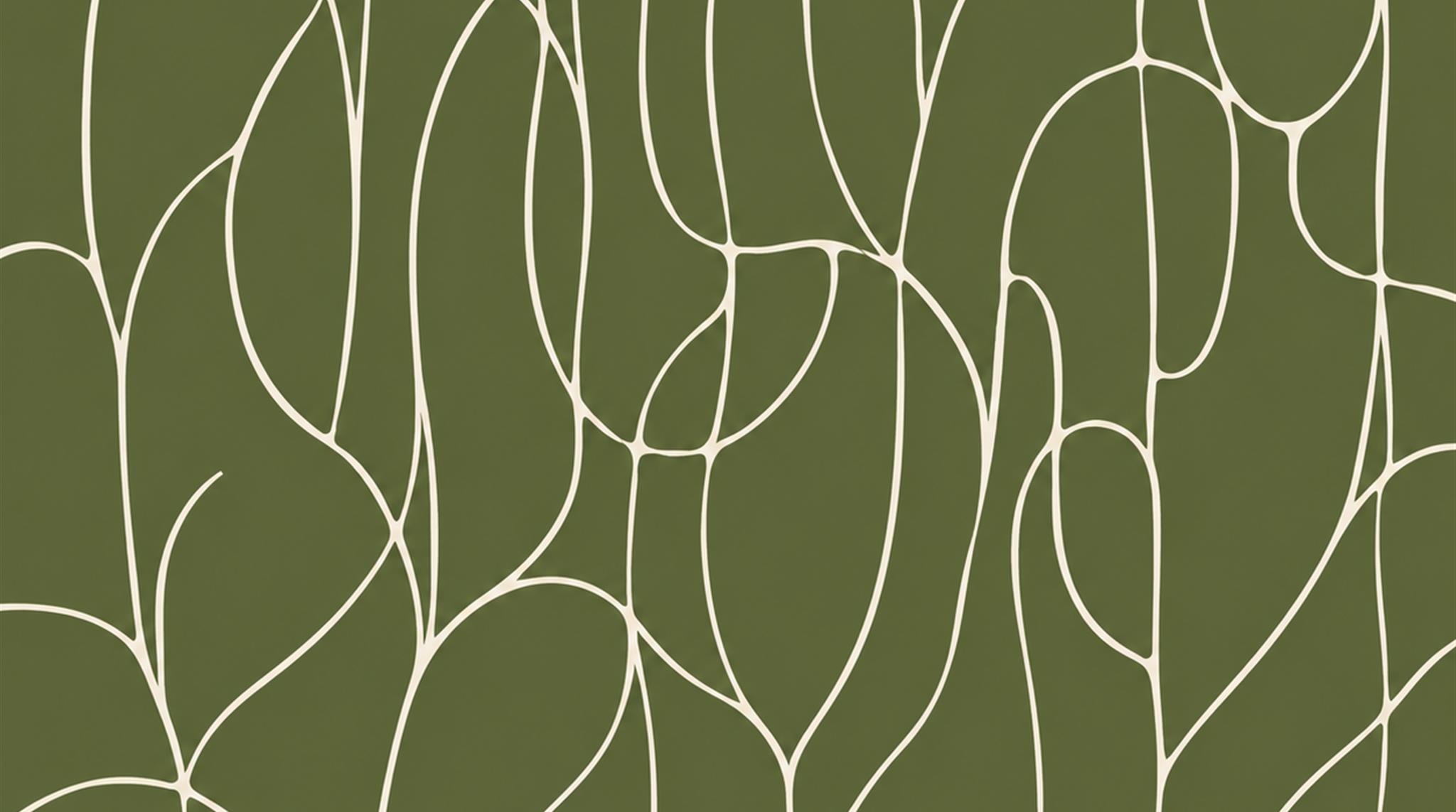 Olive And Neutral Abstract Forms Wallpaper Mural, Peel-and-stick Finish