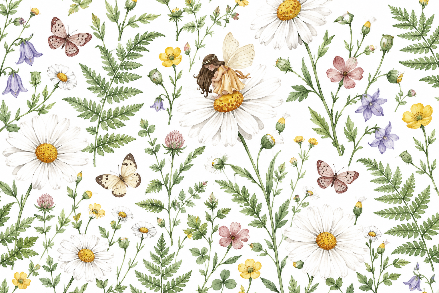 Ivory And Neutral Floral Forms Layered Wallpaper Mural, Peel-and-stick Finish