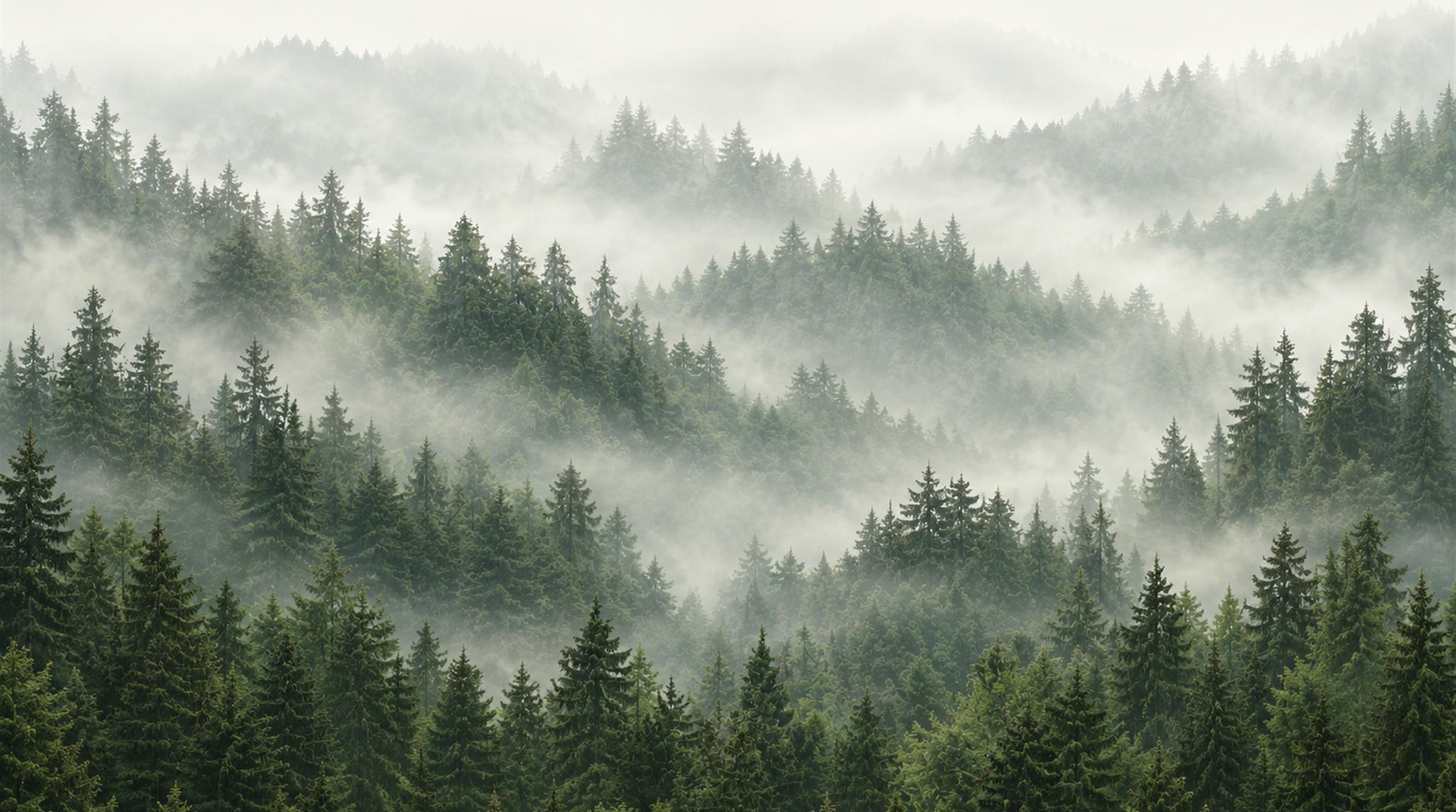 Grey And Neutral Woodland Trees Wallpaper Mural Accent-wall-wallpaper-murals, Peel-and-stick Finish
