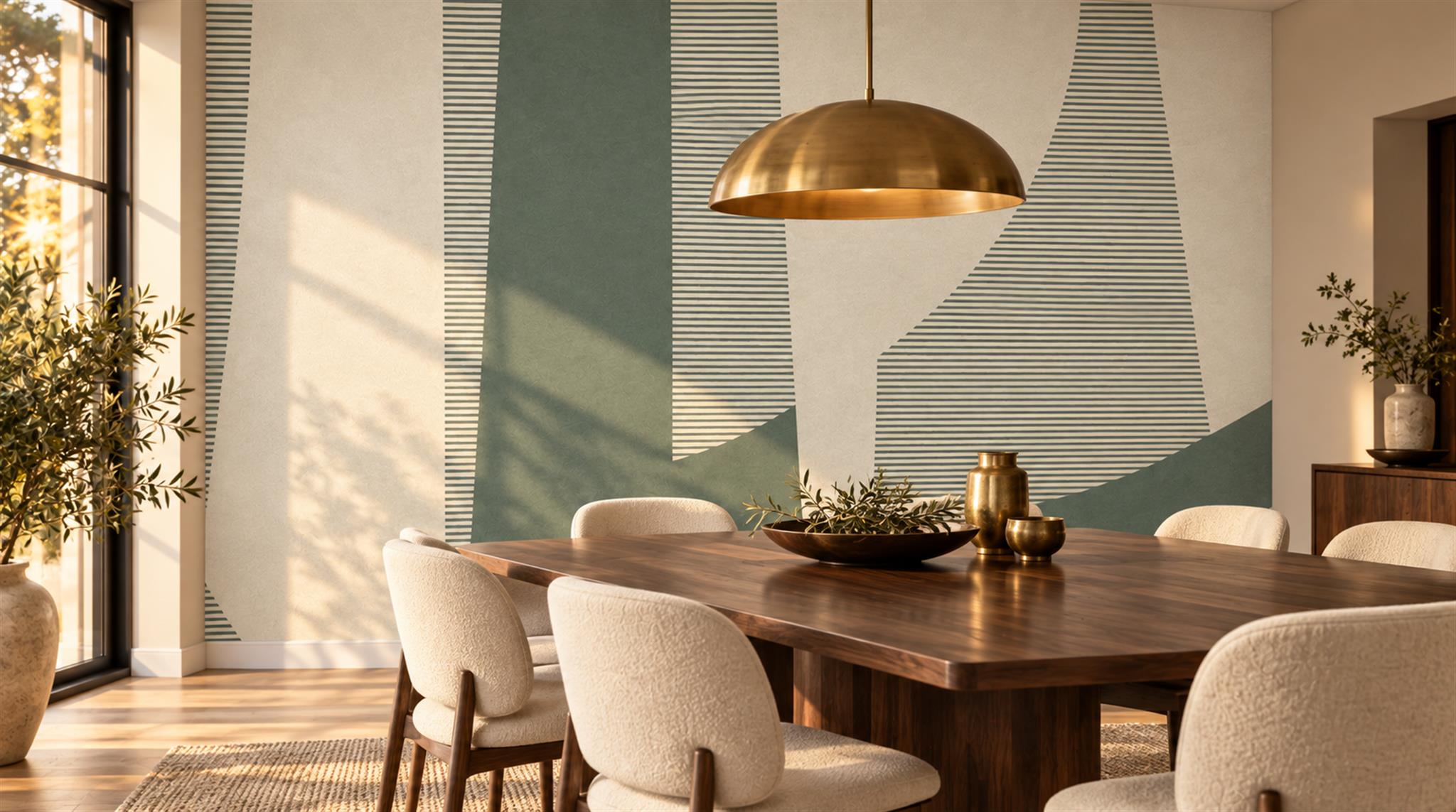 Neutral Abstract Forms Painterly Wallpaper Mural Bedroom-wallpaper-murals, Peel-and-stick Finish