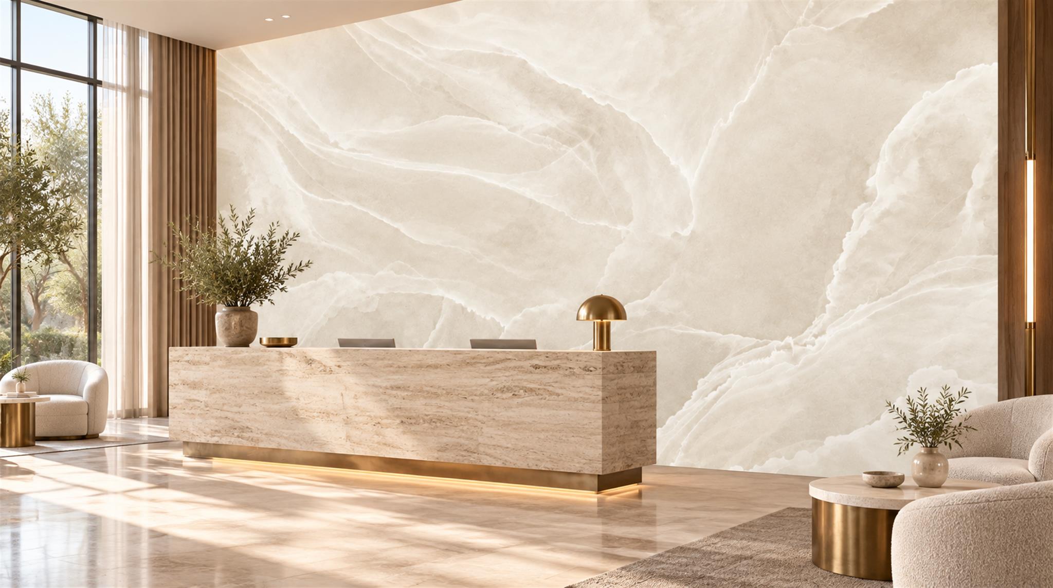 Ivory And Red Marble Veining Abstract Wallpaper Mural Accent-wall-wallpaper-murals, Peel-and-stick Finish