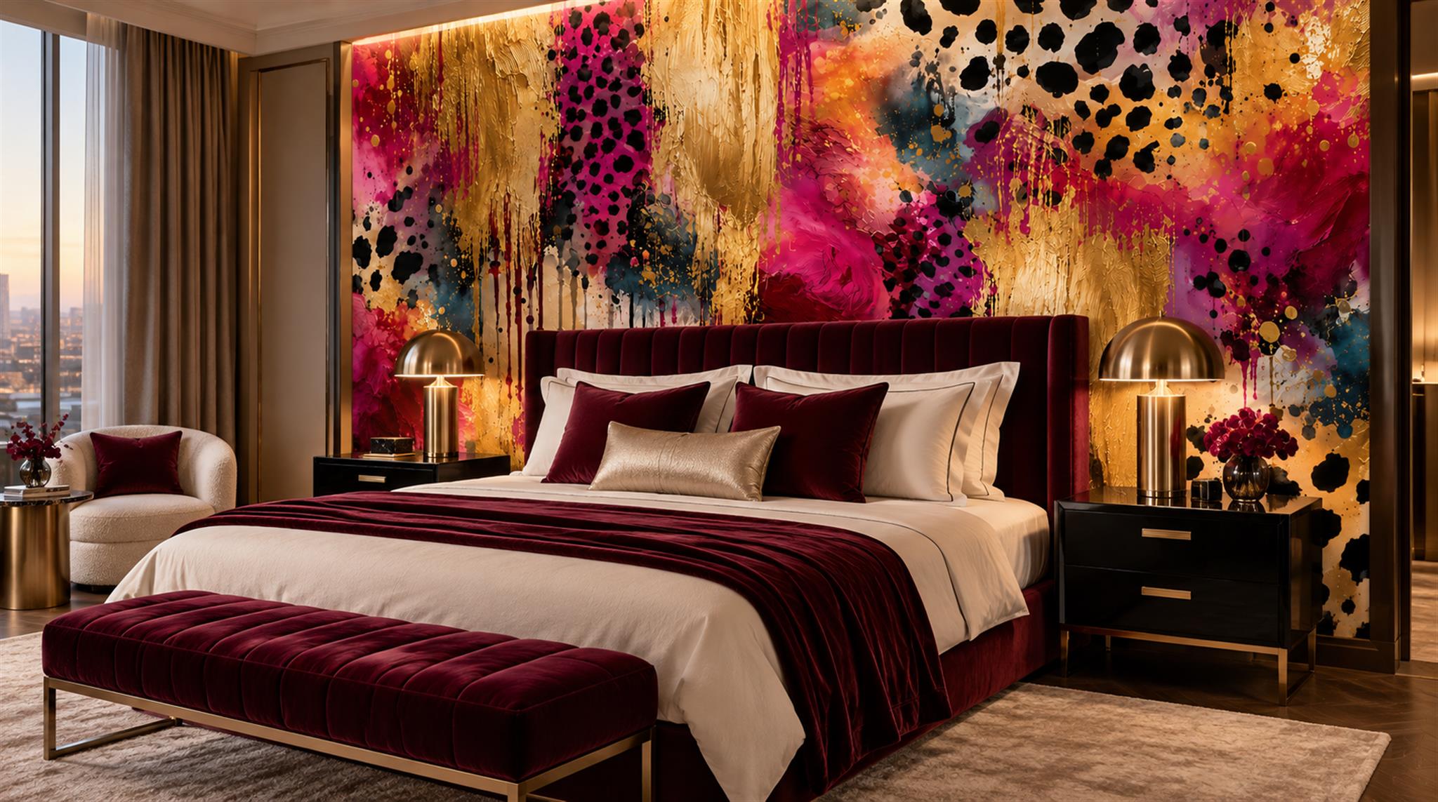 Tan And Neutral Abstract Forms Linear Layered Wallpaper Mural Accent-wall-wallpaper-murals, Peel-and-stick Finish