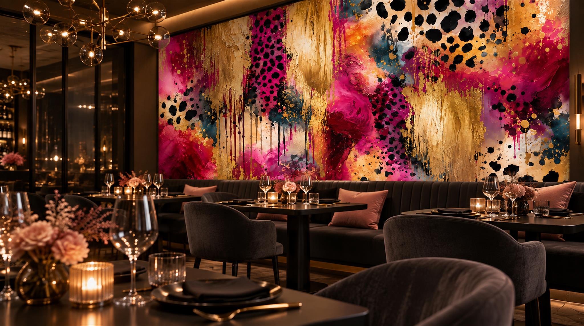 Tan And Neutral Abstract Forms Linear Layered Wallpaper Mural Living-room-wallpaper-murals, Peel-and-stick Finish