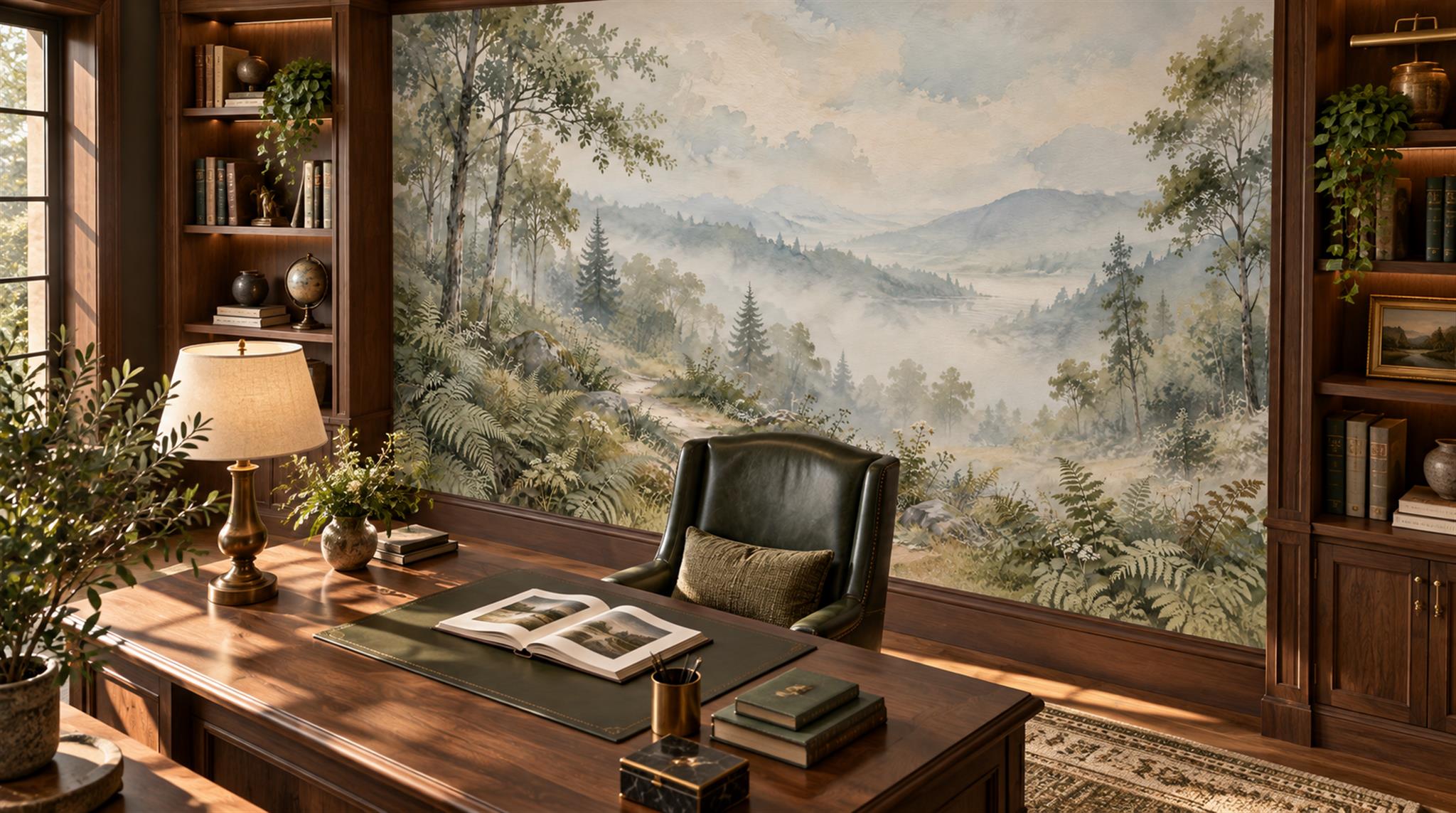 Sage Green And Neutral Abstract Forms Wallpaper Atmospheric Wallpaper Library-wallpaper-murals, Peel-and-stick Finish