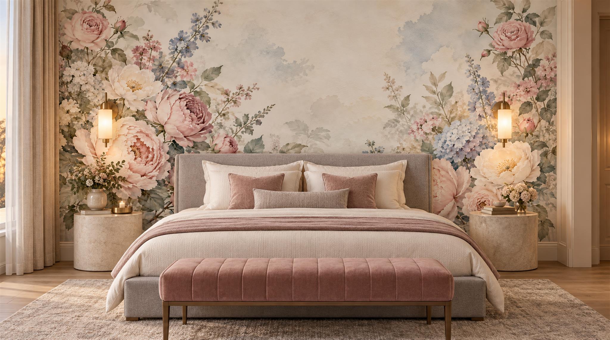 Soft Pastel And Neutral Abstract Forms Wallpaper Painterly Wallpaper Feature-wall-wallpaper-murals, Peel-and-stick Finish
