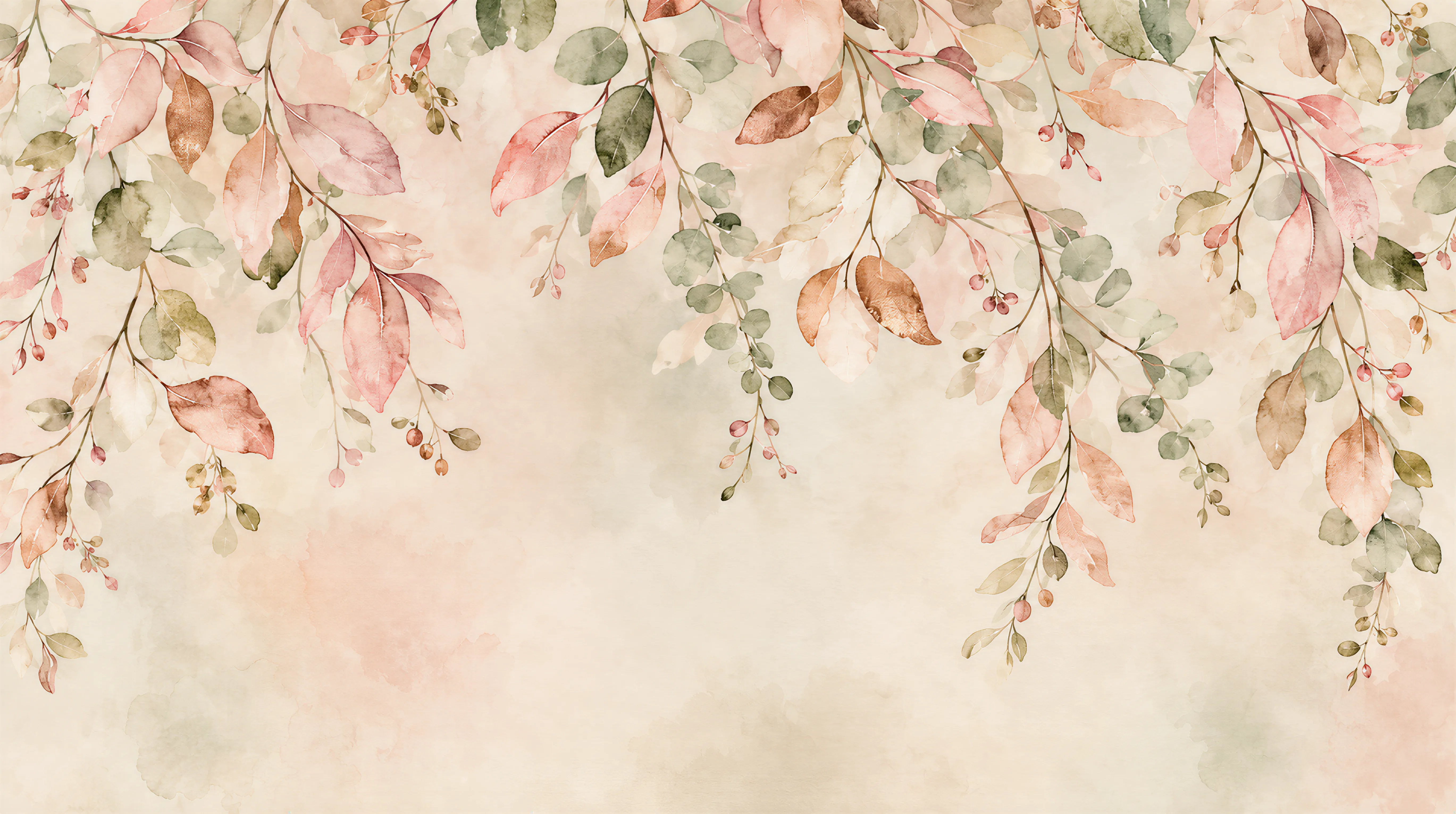 Pink And Neutral Abstract Forms Layered Wallpaper Mural, Peel-and-stick Finish