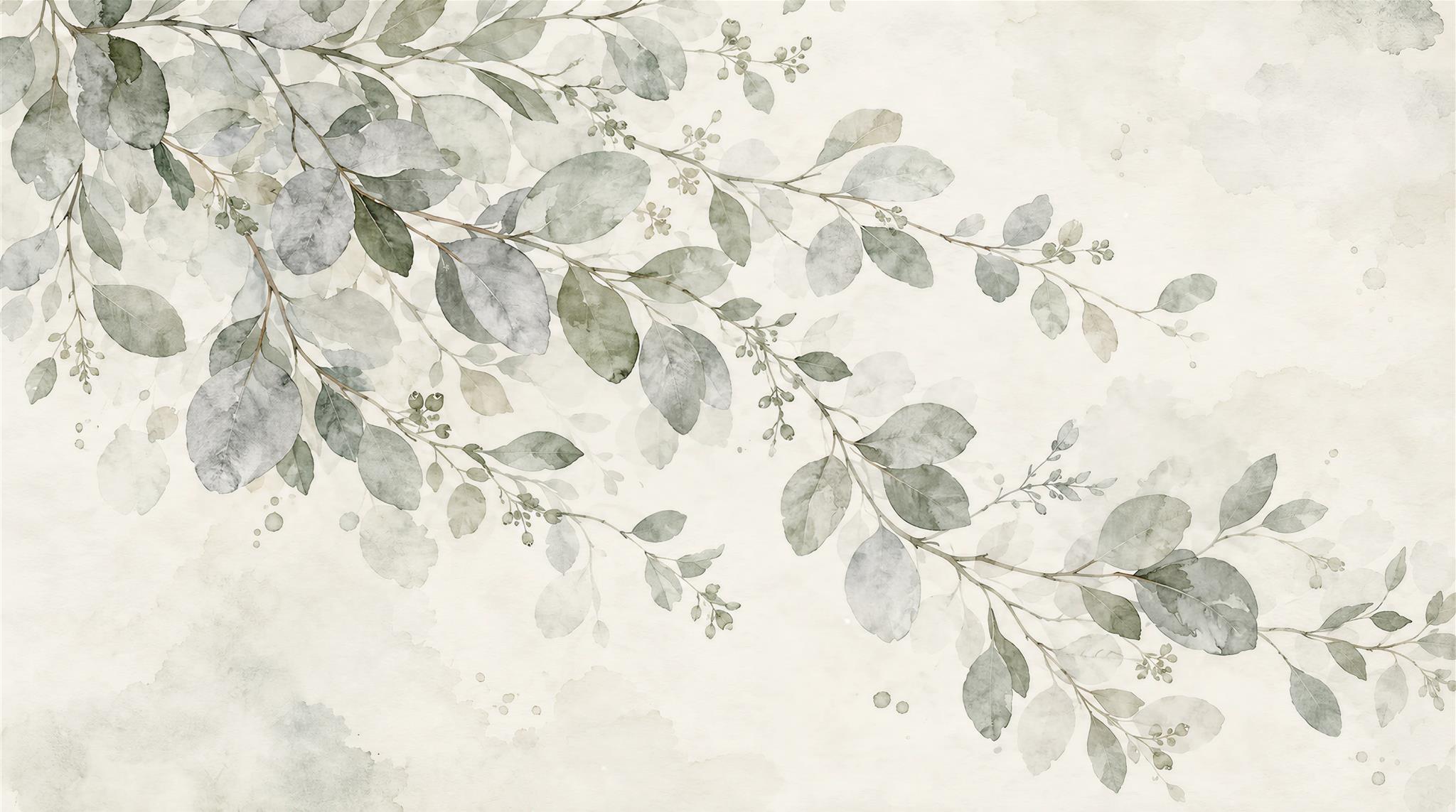 Sage Green And Neutral Abstract Forms Wallpaper Layered, Peel-and-stick Finish