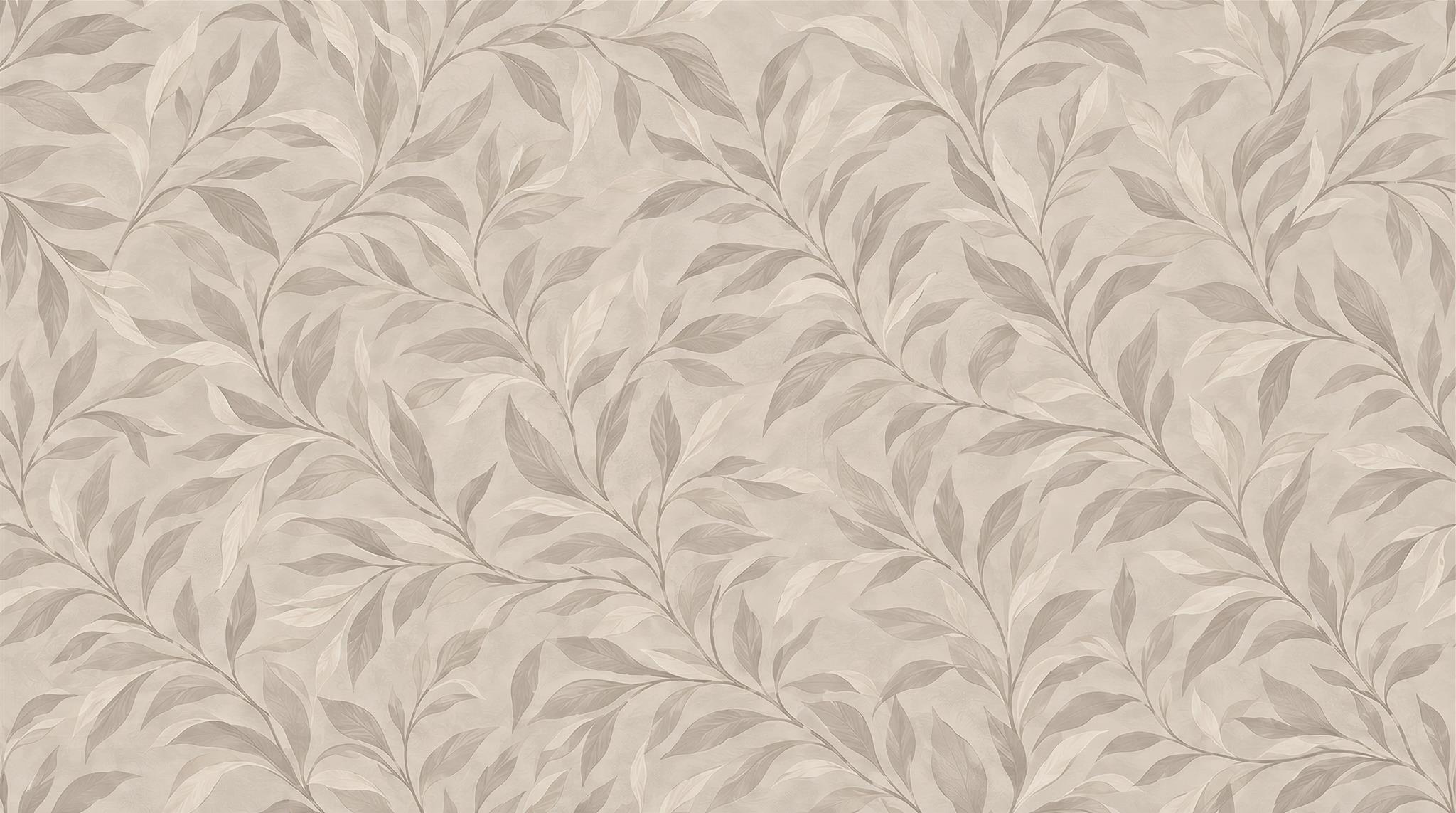 Grey And Red Leaf Patterning Decorative Wallpaper Mural Accent-wall-wallpaper-murals, Peel-and-stick Finish