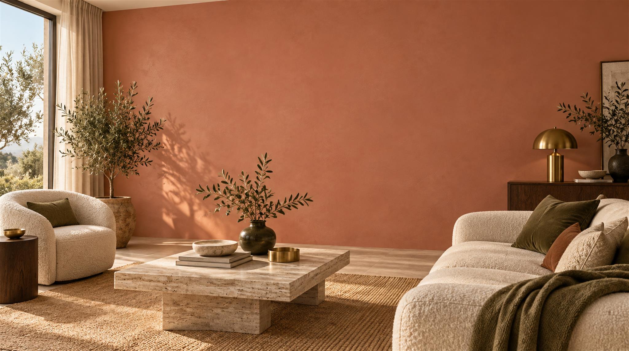 Warm Terracotta Textured Wallpaper Mural — Wallpaper Mural Design, Peel-and-stick Finish