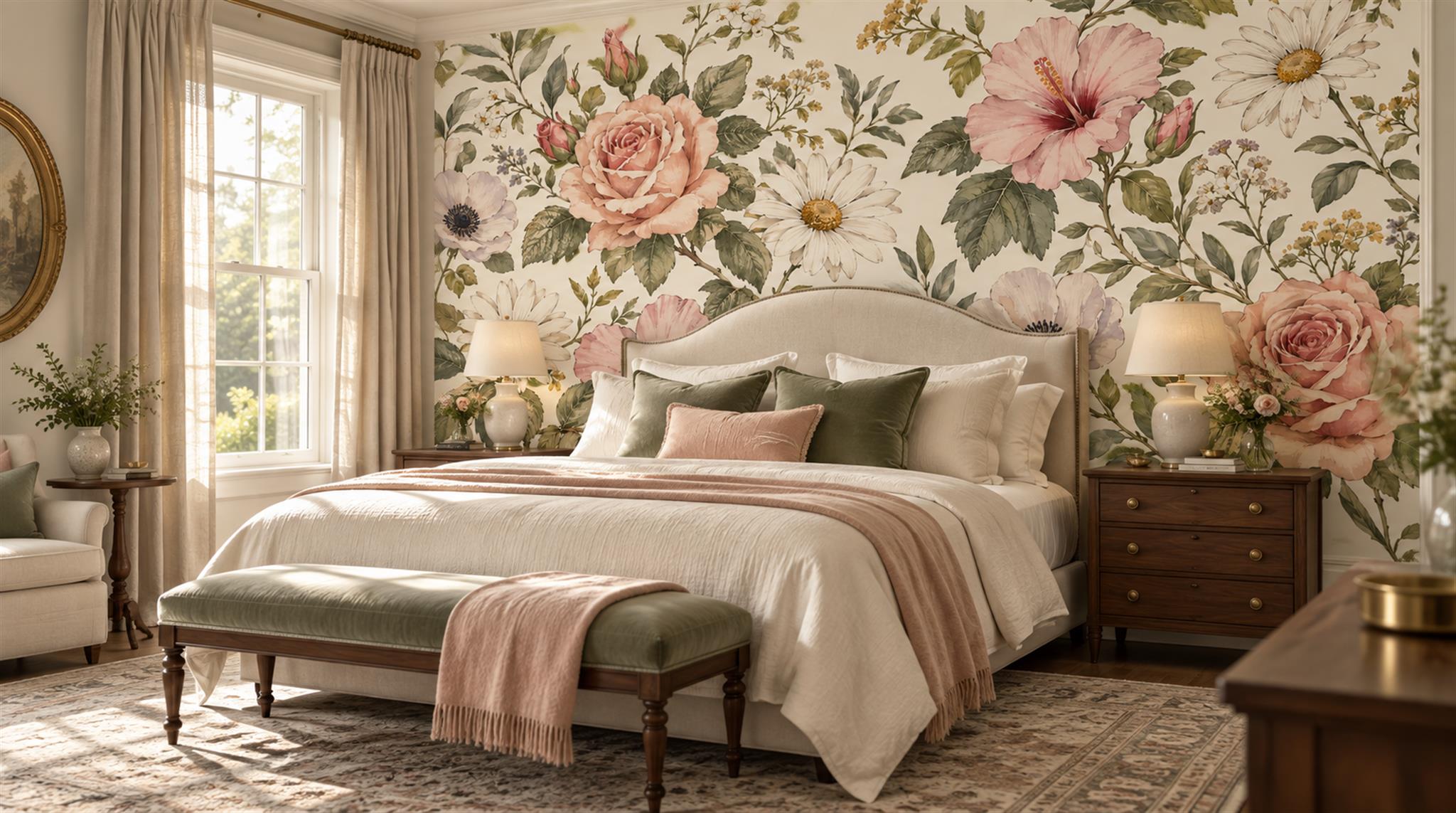 Cream And Neutral Abstract Forms Painterly Wallpaper Mural Library-wallpaper-murals, Peel-and-stick Finish