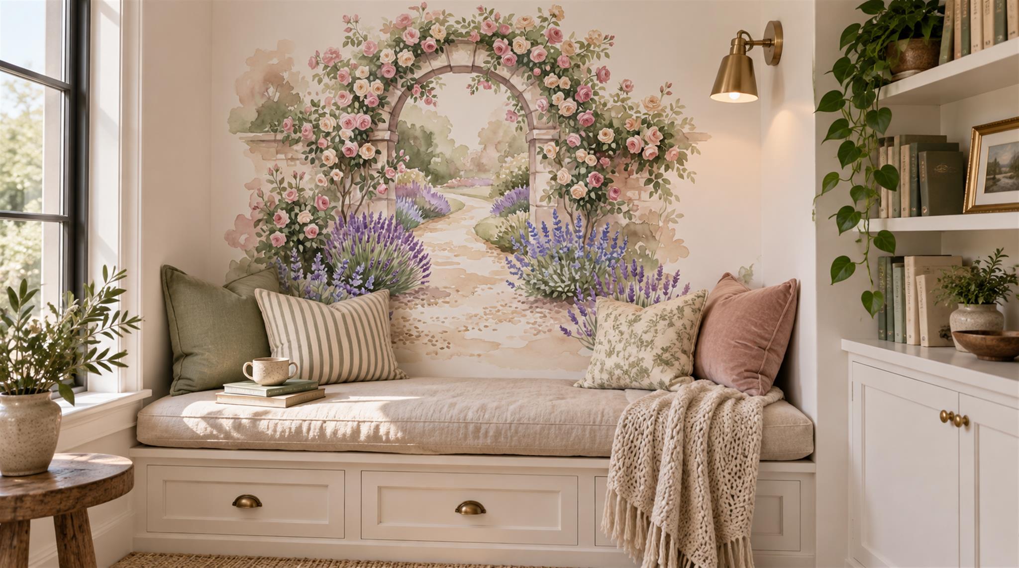 Soft Pastel And Neutral Abstract Forms Wallpaper Organic Wallpaper, Peel-and-stick Finish