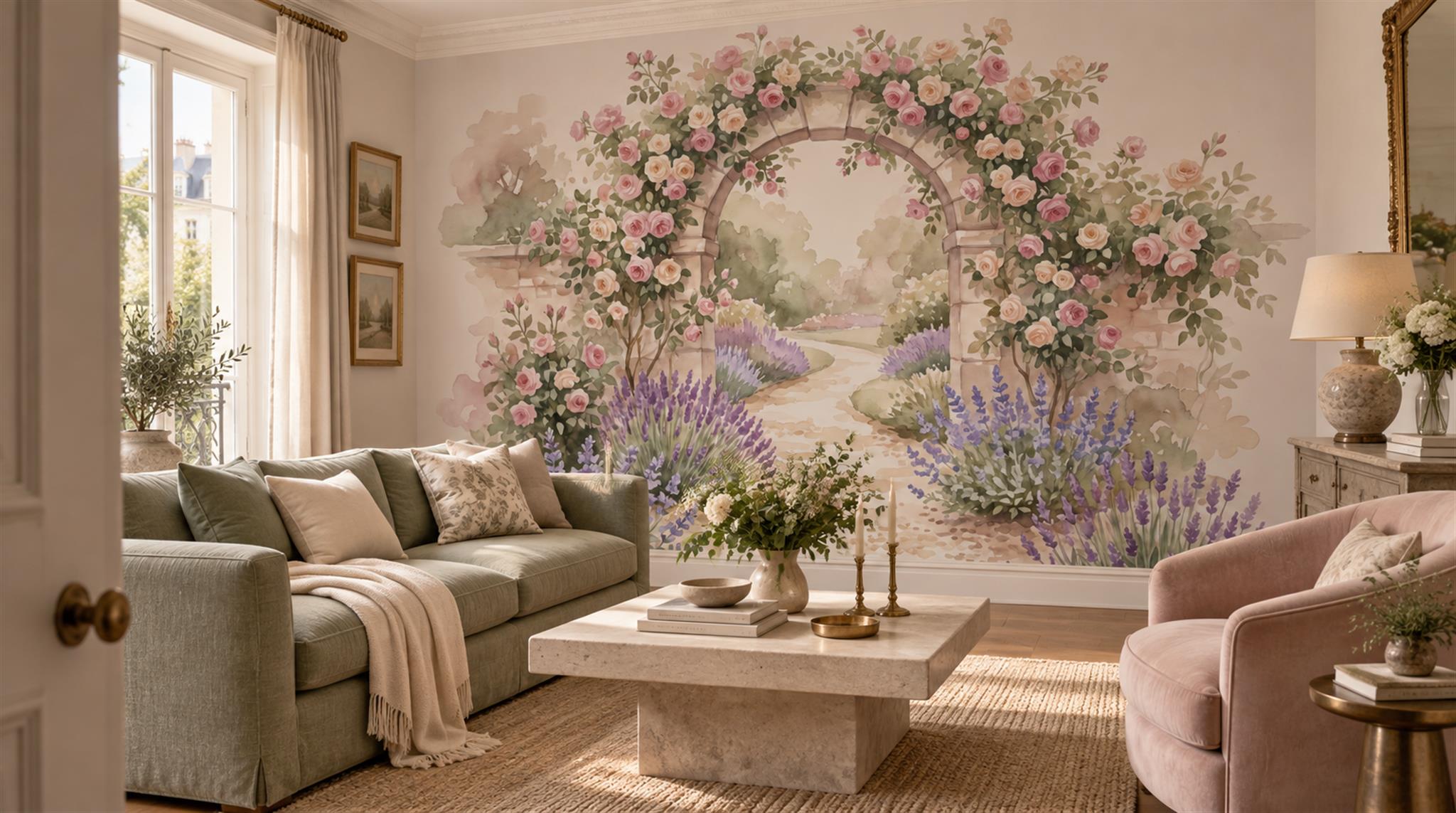 Soft Pastel And Neutral Abstract Forms Wallpaper Organic Wallpaper Dining-room-wallpaper-murals, Peel-and-stick Finish