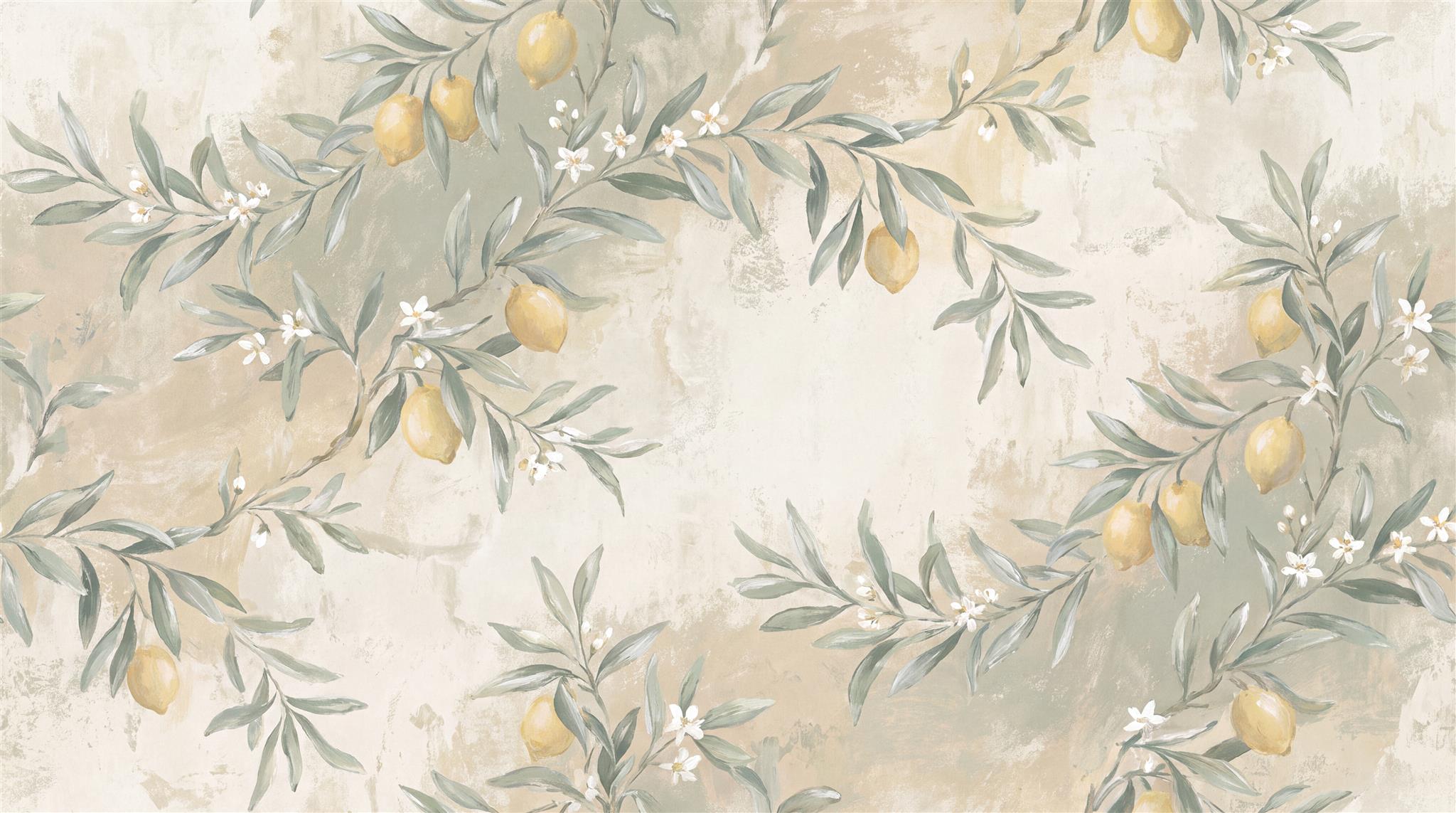 Ivory And Tan Abstract Forms Layered Wallpaper Mural, Peel-and-stick Finish
