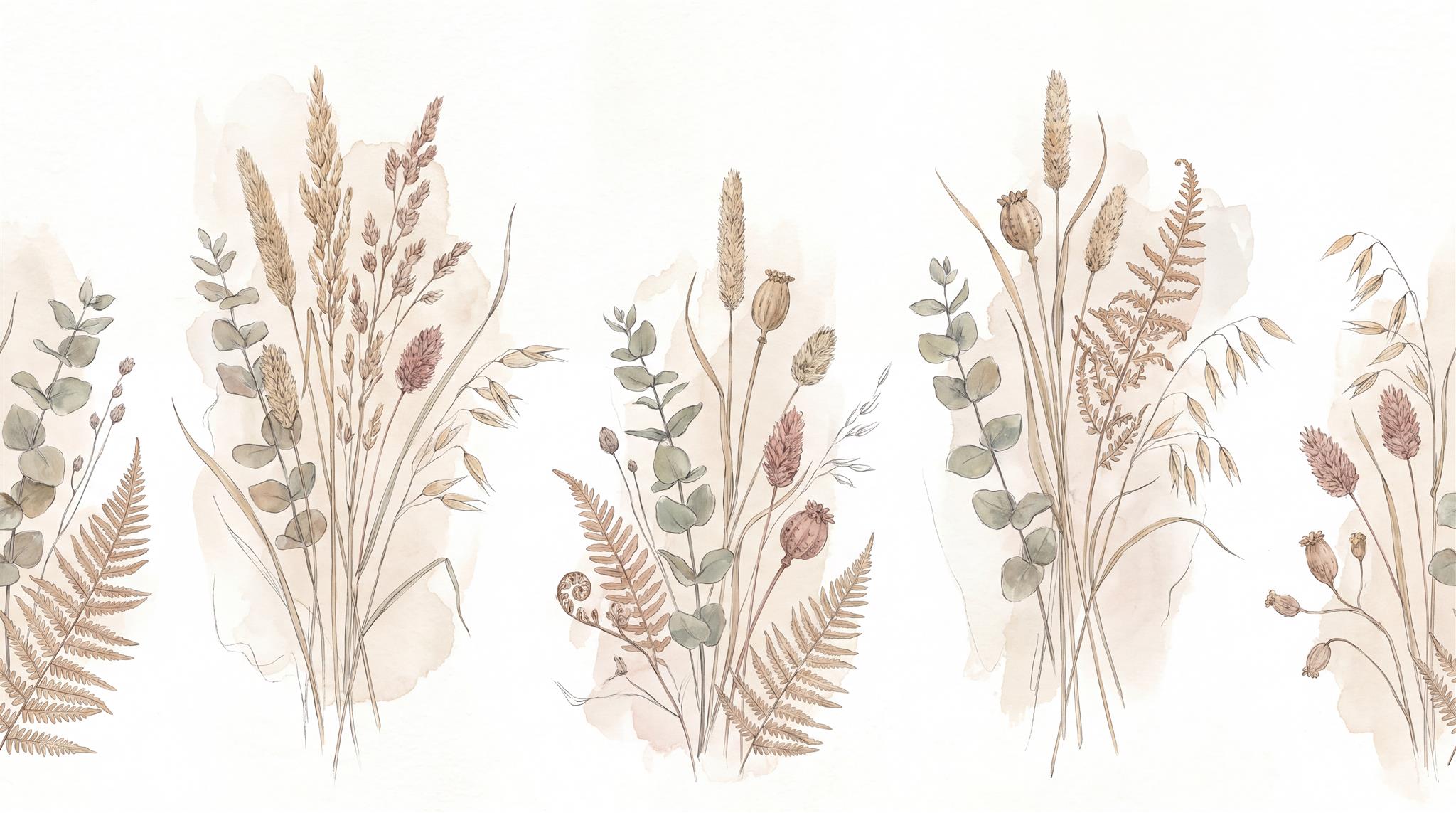 Ivory And Neutral Leaf Patterning Wallpaper Mural Accent-wall-wallpaper-murals, Peel-and-stick Finish
