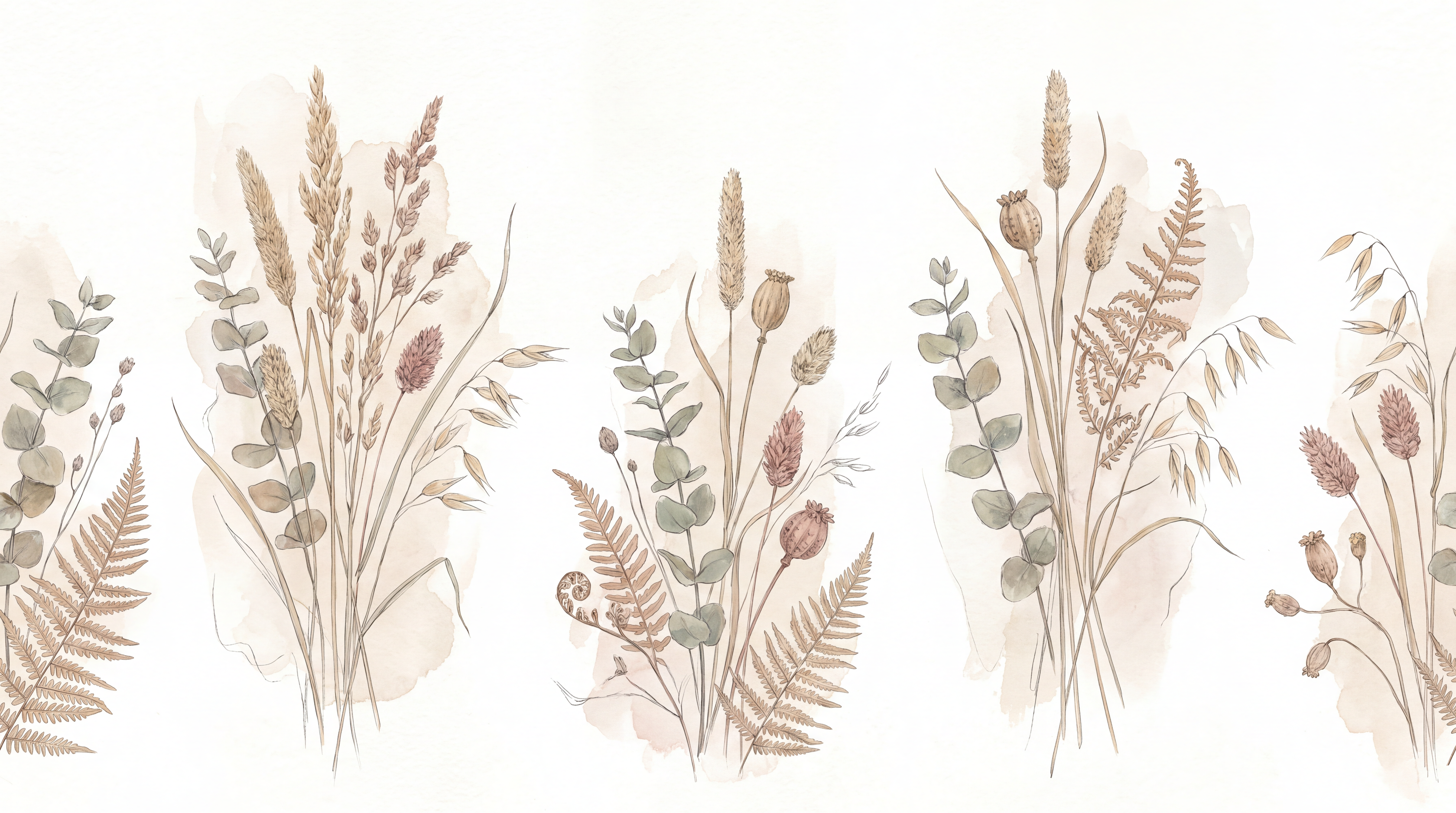 Ivory And Neutral Leaf Patterning Wallpaper Mural Office-wallpaper-murals, Shown In A Home Office, Peel-and-stick Finish