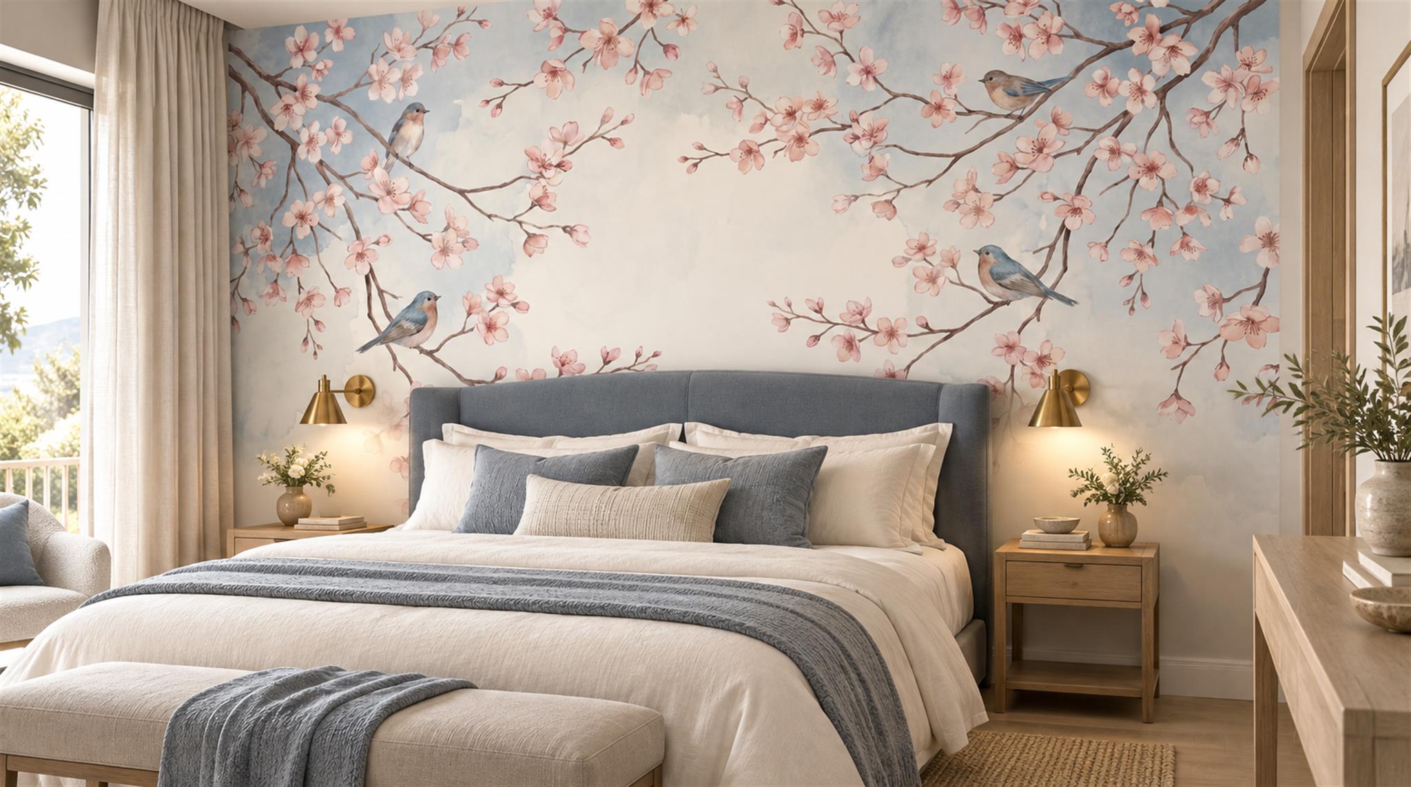Soft Pastel And Neutral Abstract Forms Wallpaper Illustrated Wallpaper Accent-wall-wallpaper-murals, Peel-and-stick Finish