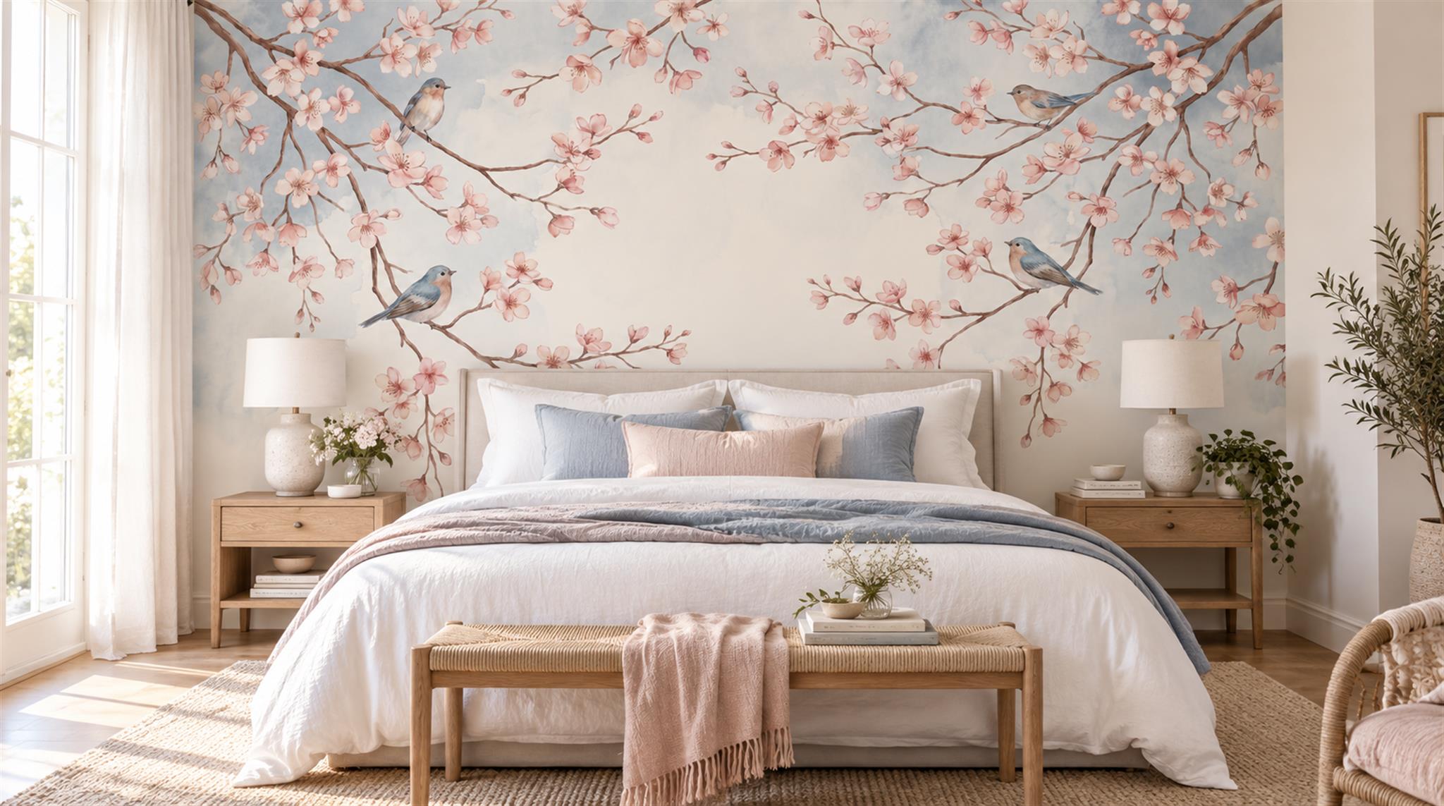 Soft Pastel And Neutral Abstract Forms Wallpaper Illustrated Wallpaper Bedroom-wallpaper-murals, Peel-and-stick Finish