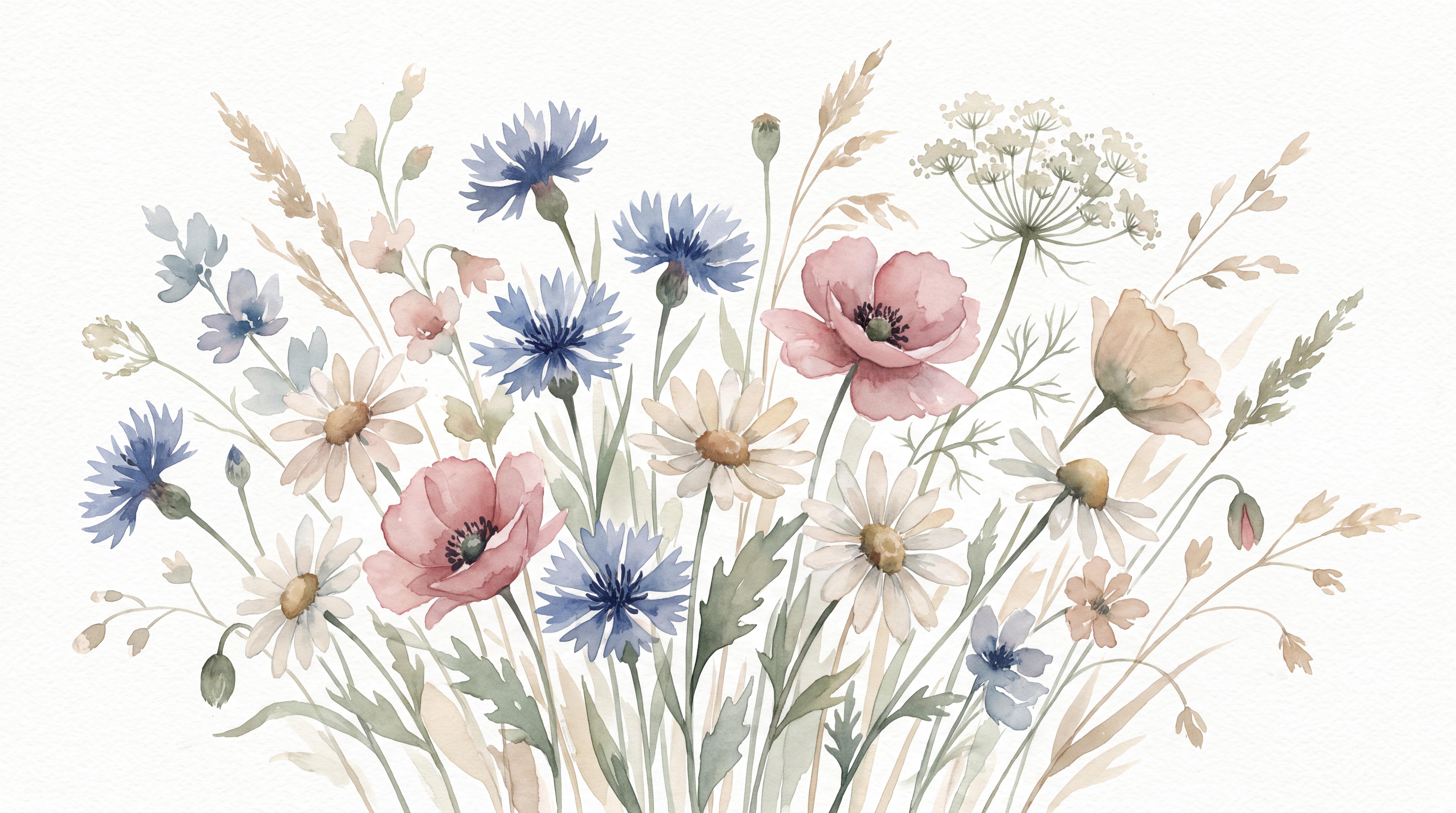 Soft Pastel And Neutral Floral Forms Wallpaper, Peel-and-stick Finish