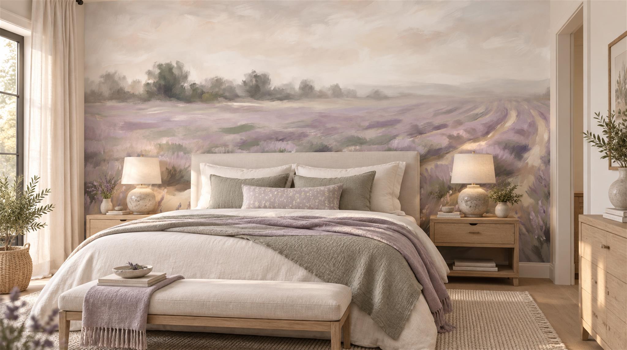 Red And Neutral Decorative Patterning Wallpaper Mural Layered Surface Bedroom-wallpaper-murals, Peel-and-stick Finish