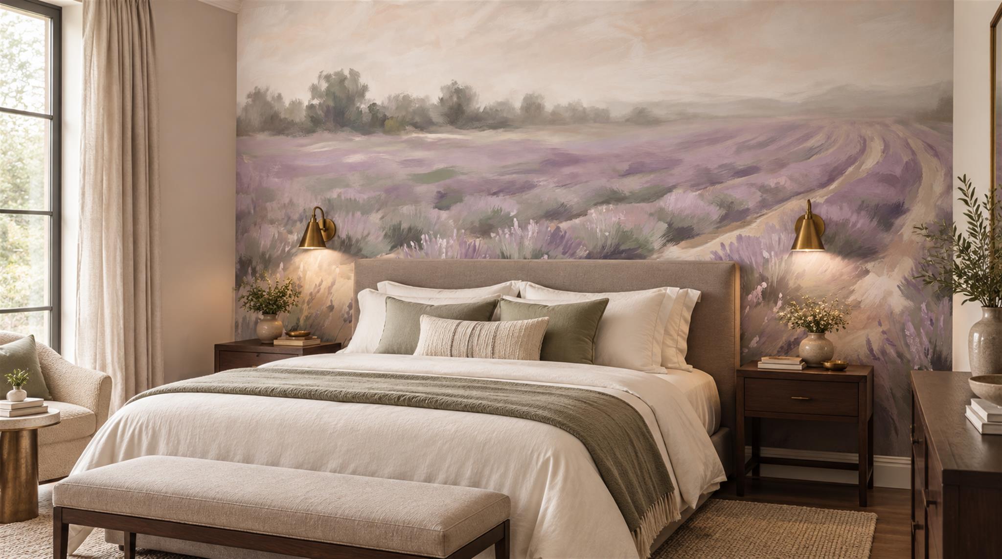 Red And Neutral Decorative Patterning Wallpaper Mural Layered Surface Accent-wall-wallpaper-murals, Peel-and-stick Finish