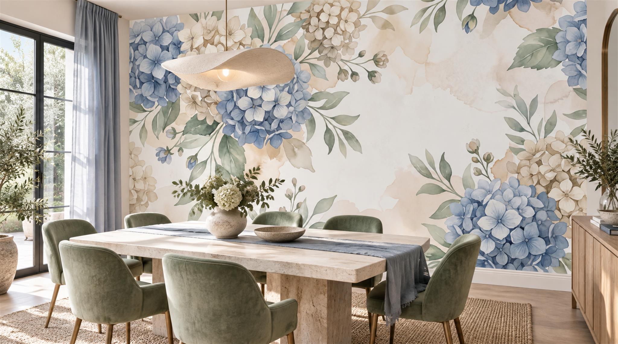 Red And Neutral Decorative Patterning Wallpaper Mural Layered Contour Dining-room-wallpaper-murals, Peel-and-stick Finish