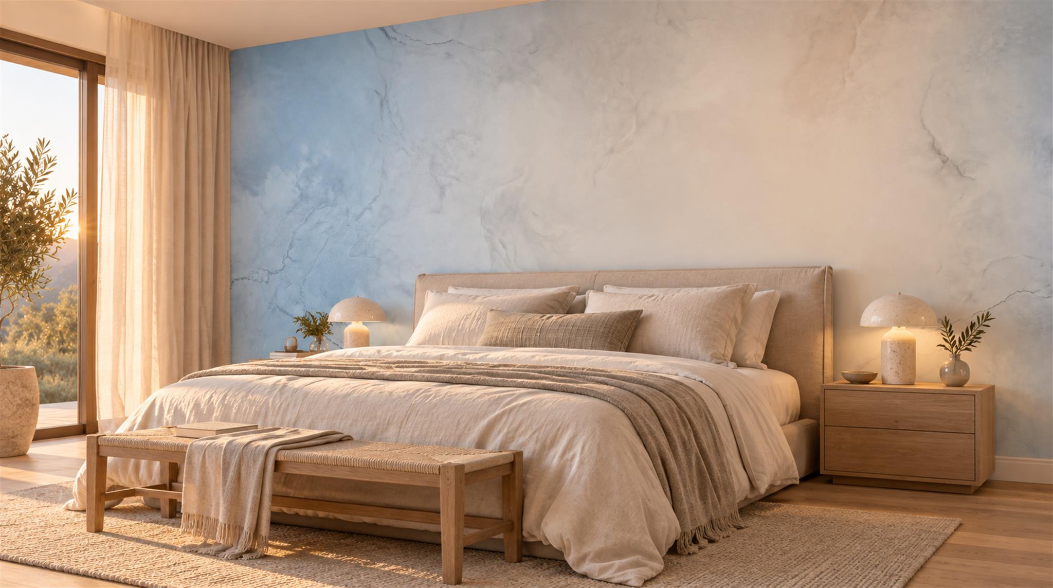 Red And Neutral Decorative Patterning Wallpaper Mural Layered Soft Bedroom-wallpaper-murals, Peel-and-stick Finish