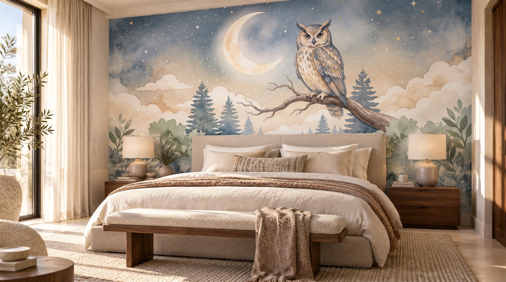 Red And Neutral Decorative Patterning Composition Wallpaper Mural Bedroom-wallpaper-murals, Peel-and-stick Finish