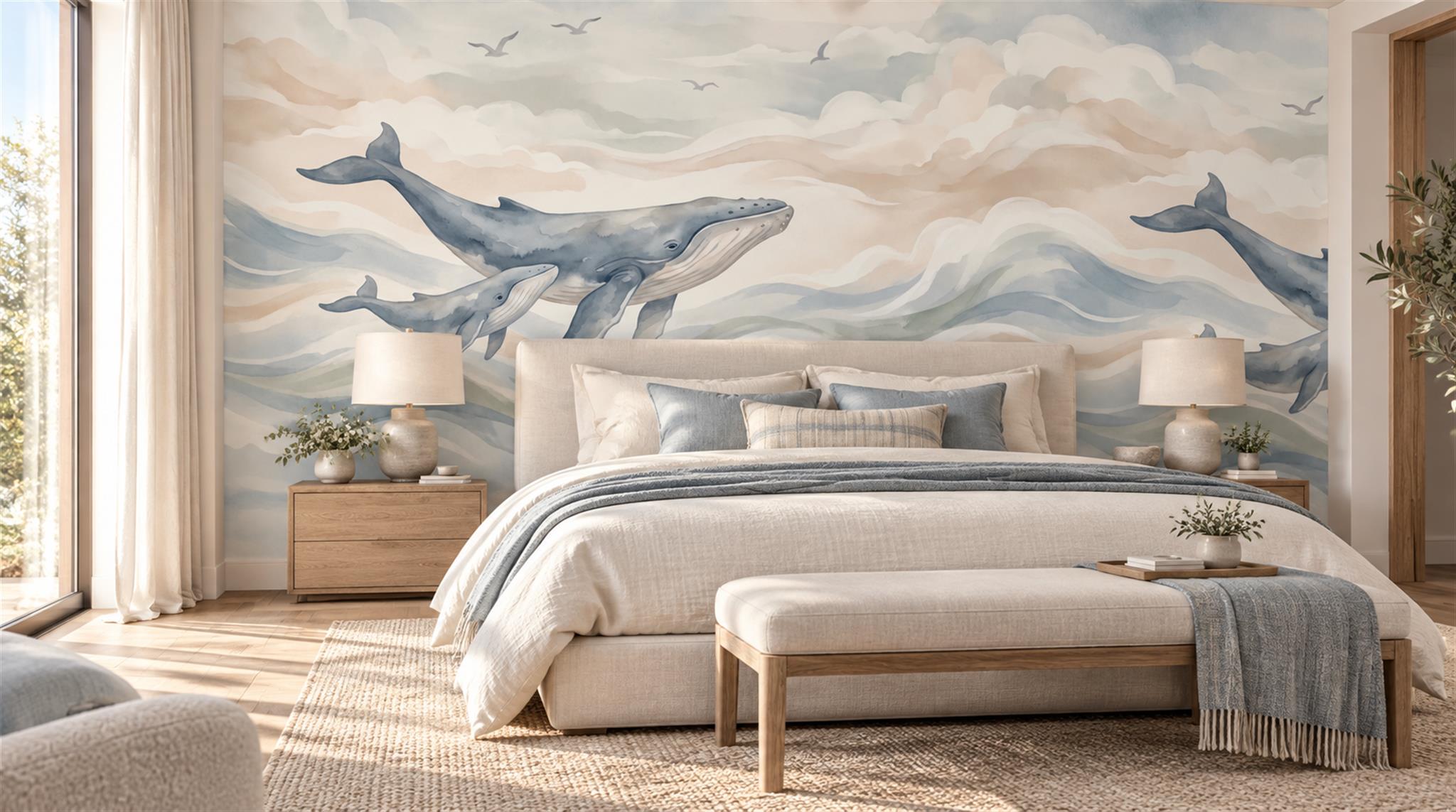 Red And Neutral Decorative Patterning Wallpaper Layered Wallpaper Mural Bedroom-wallpaper-murals, Peel-and-stick Finish