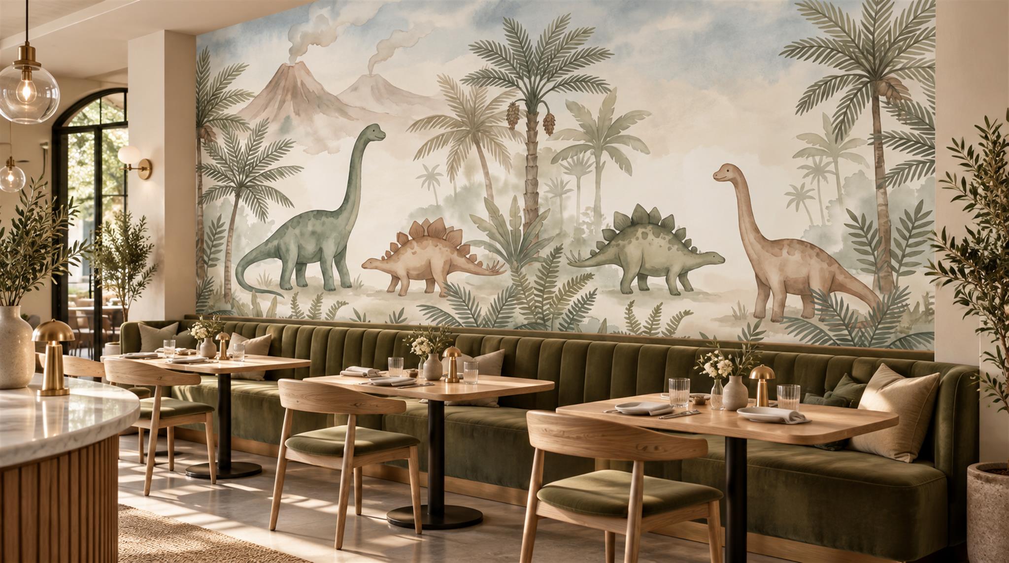 Red And Neutral Decorative Patterning Wallpaper Surface Wallpaper Mural Cafe-wallpaper-murals, Peel-and-stick Finish