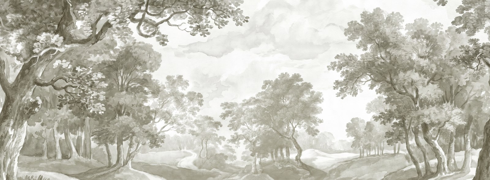 Grey Decorative Patterning Wallpaper Mural Accent-wall-wallpaper-murals, Peel-and-stick Finish