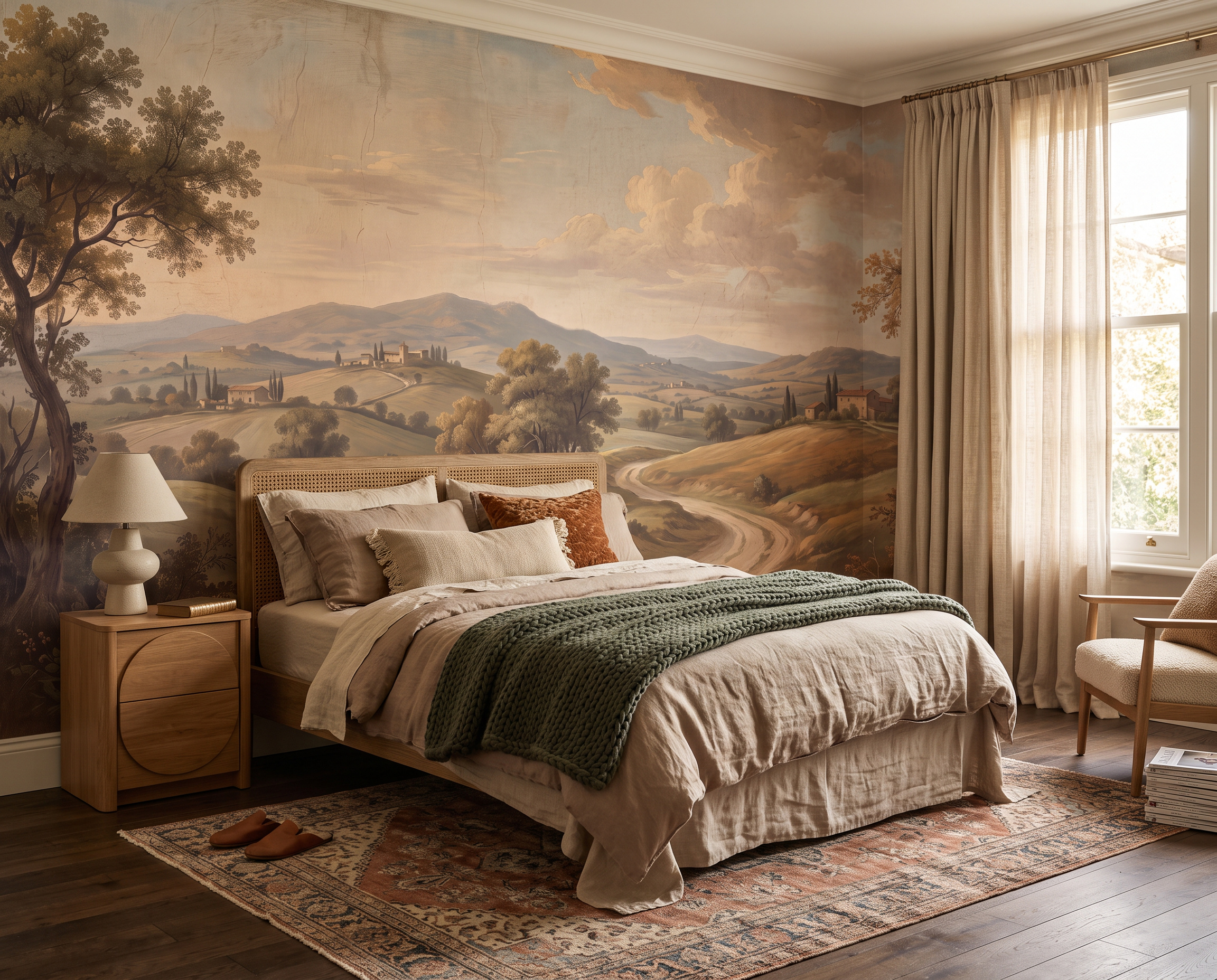 Neutral Abstract Forms Wallpaper Mural Layered Bedroom-wallpaper-murals, Peel-and-stick Finish