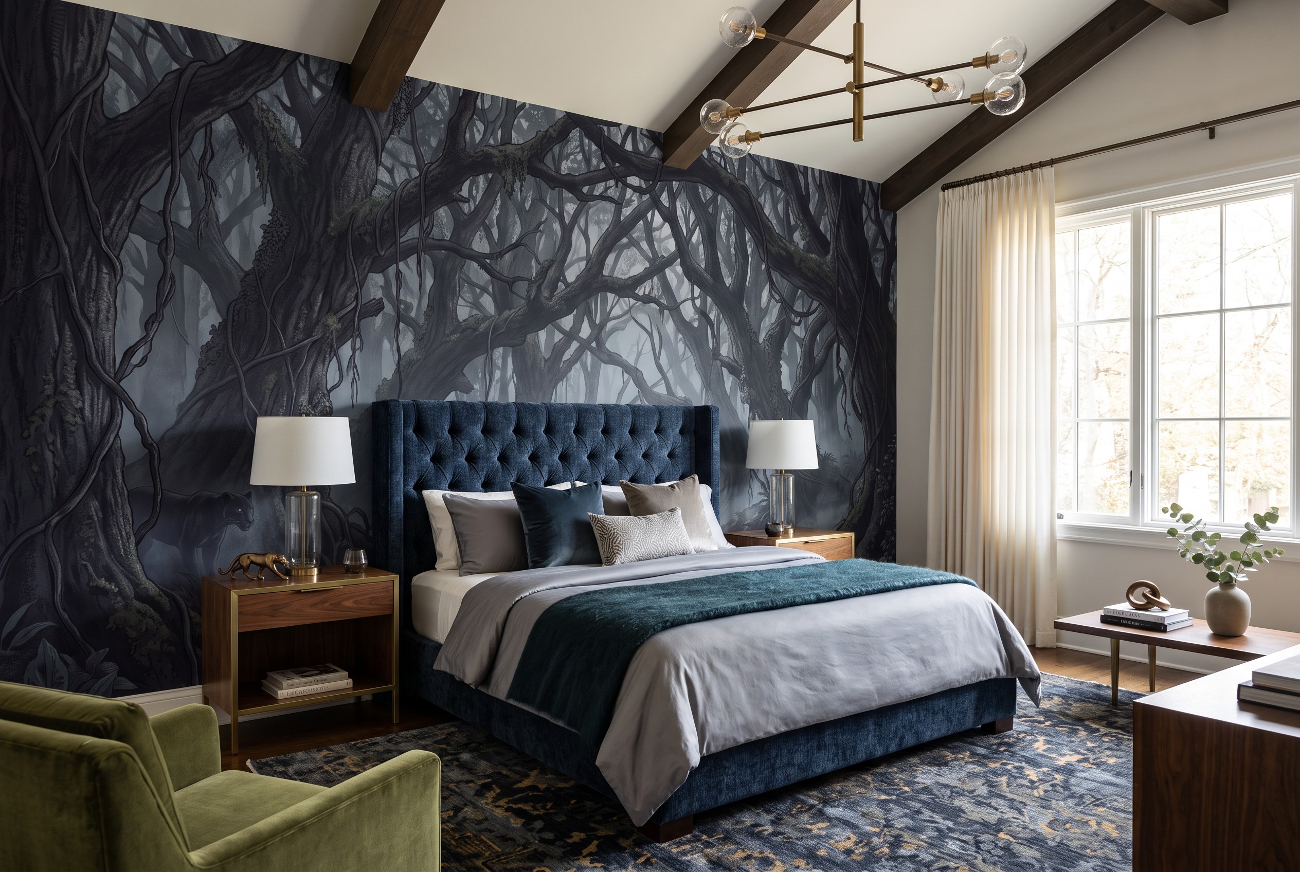 Neutral Abstract Forms Wallpaper Mural Layered Decorative Wallpaper Bedroom-wallpaper-murals, Peel-and-stick Finish