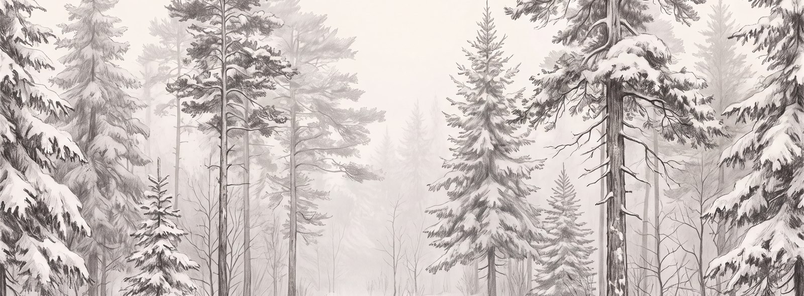 White Tree Silhouettes Wallpaper Mural Accent-wall-wallpaper-murals, Peel-and-stick Finish