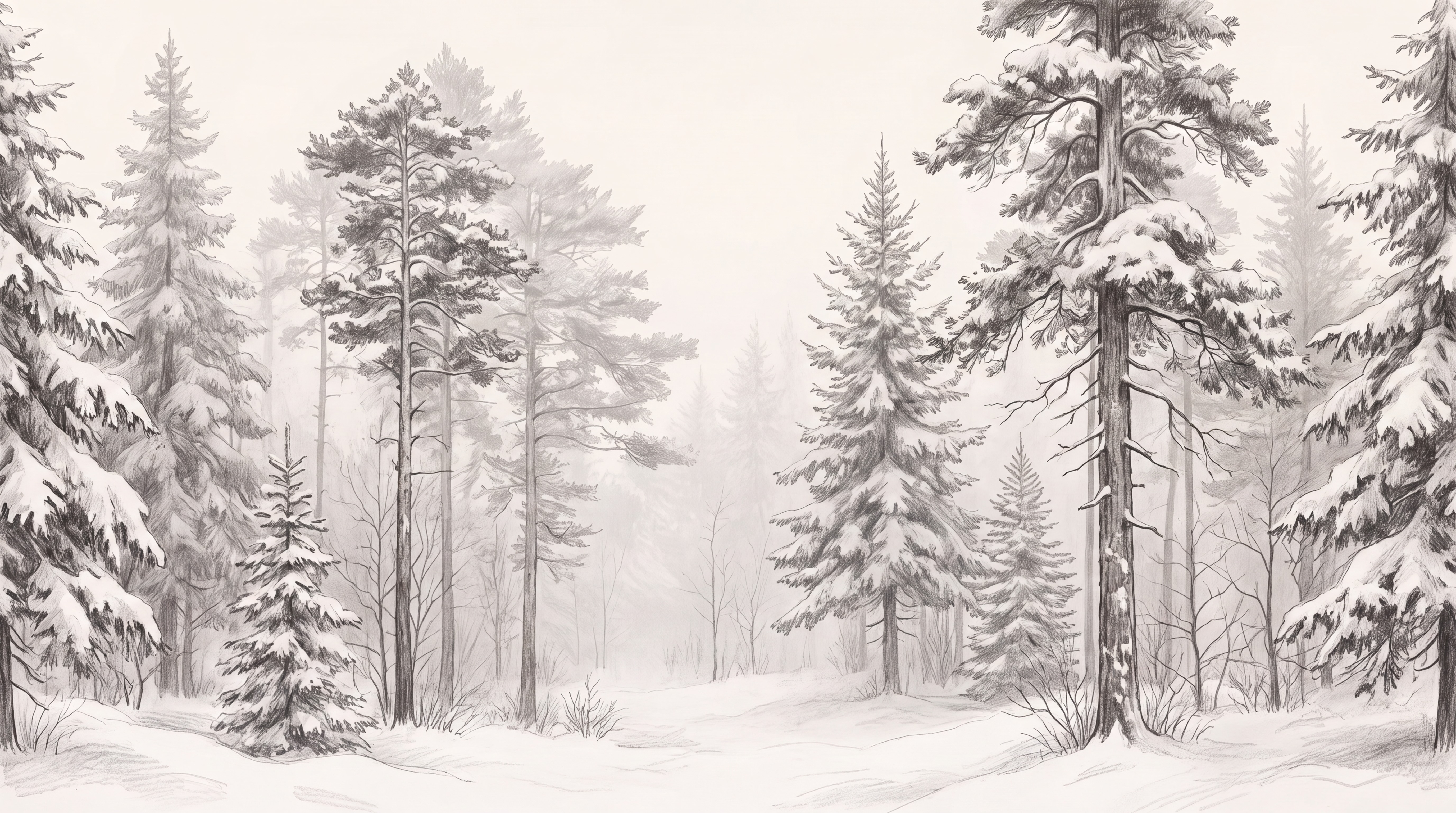 White Tree Silhouettes Wallpaper Mural Accent-wall-wallpaper-murals, Peel-and-stick Finish
