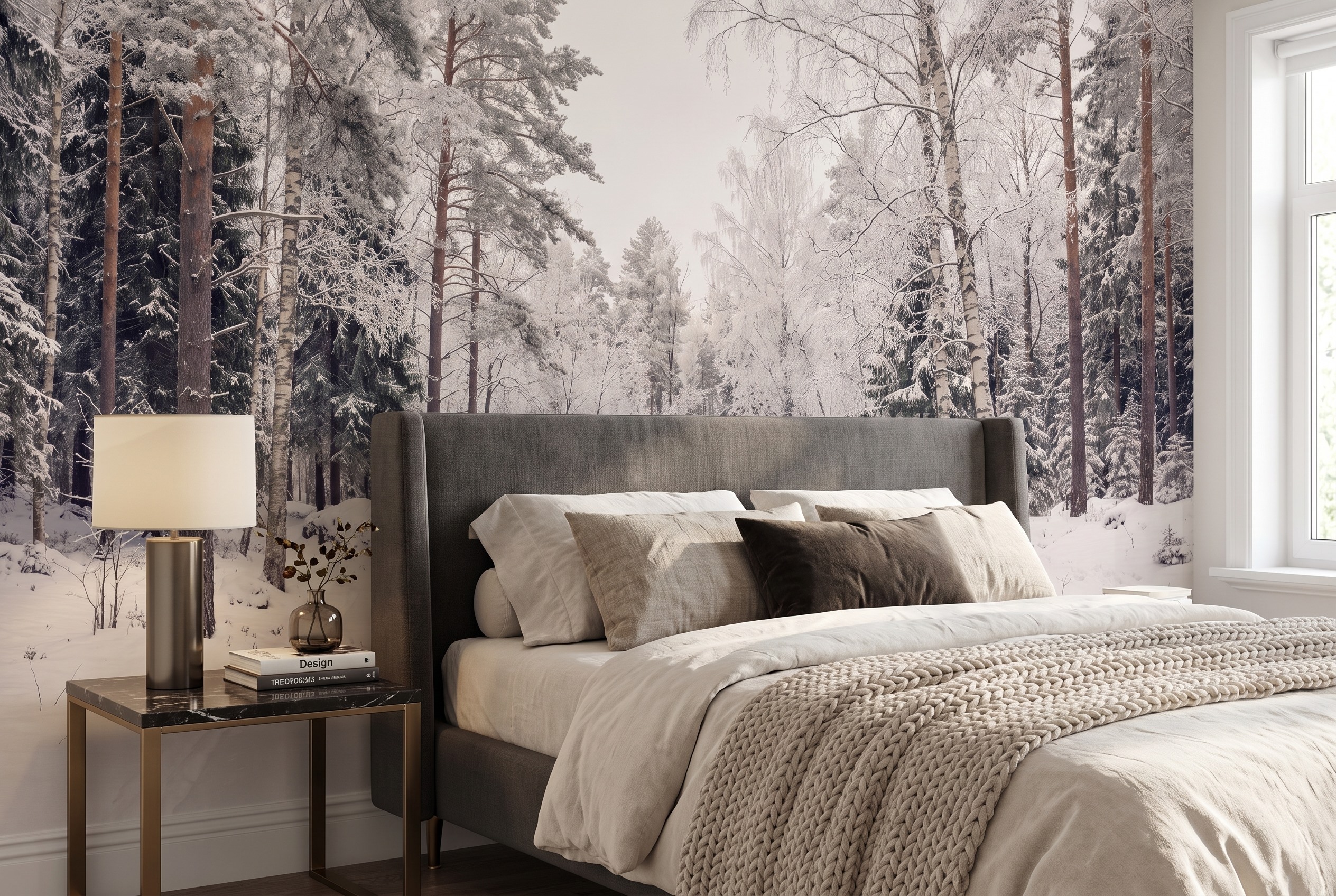 Grey And Red Abstract Forms Decorative Wallpaper Mural Bedroom-wallpaper-murals, Peel-and-stick Finish