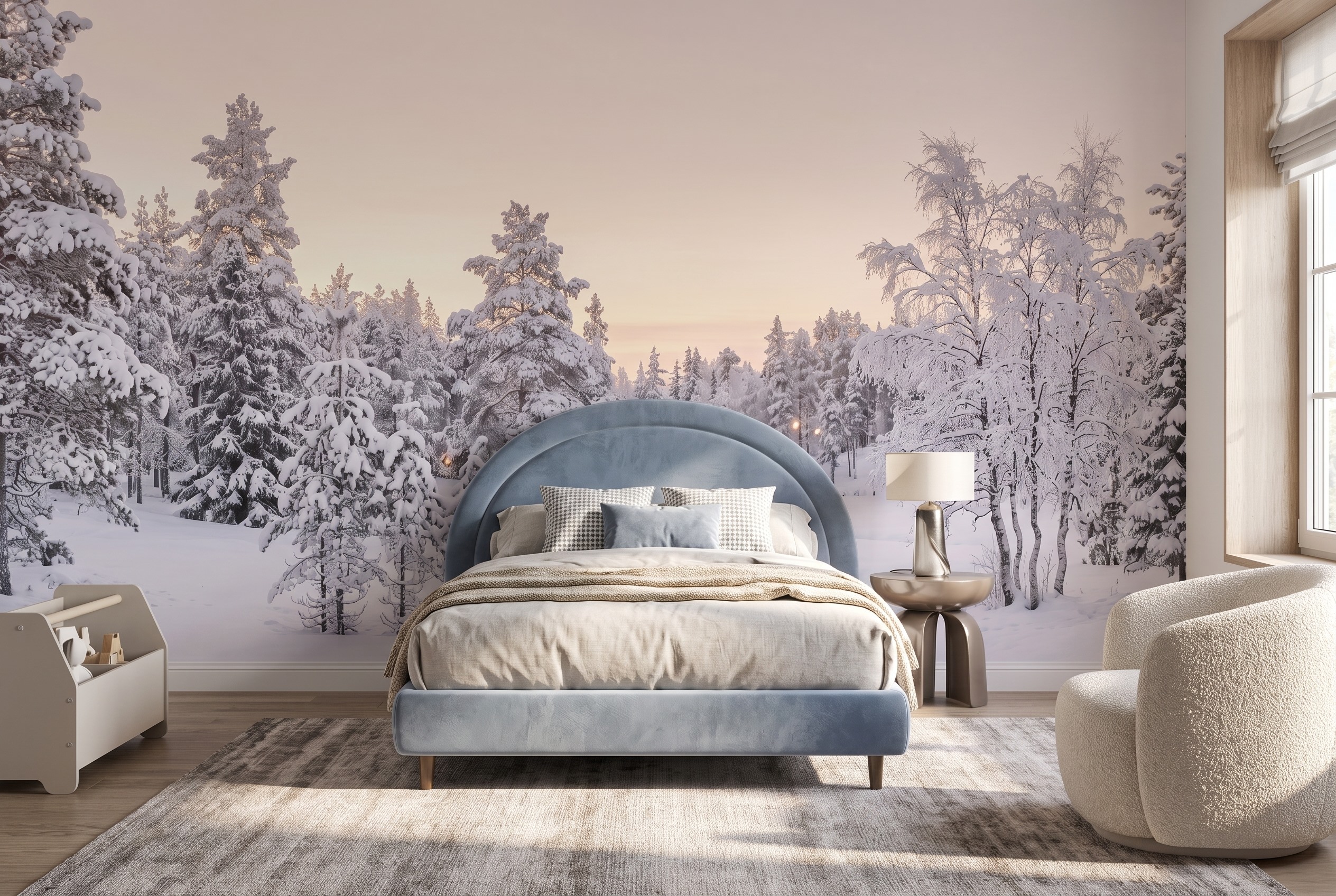 Tan And Neutral Abstract Forms Linear Atmospheric Wallpaper Mural Feature-wall-wallpaper-murals, Peel-and-stick Finish