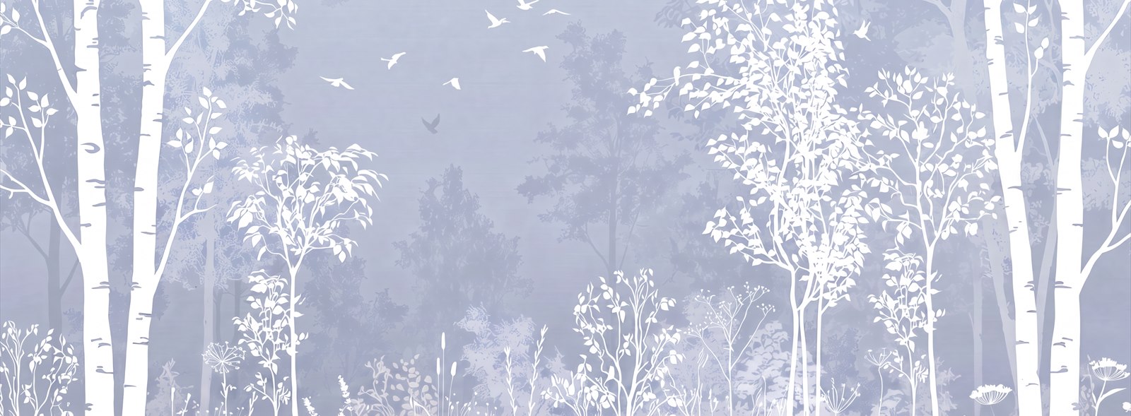Blue Abstract Forms Organic Wallpaper Mural Feature-wall-wallpaper-murals, Peel-and-stick Finish