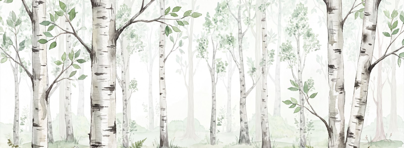 Green Abstract Forms Wallpaper Mural Layered Composition Wallpaper Mural Accent-wall-wallpaper-murals, Peel-and-stick Finish