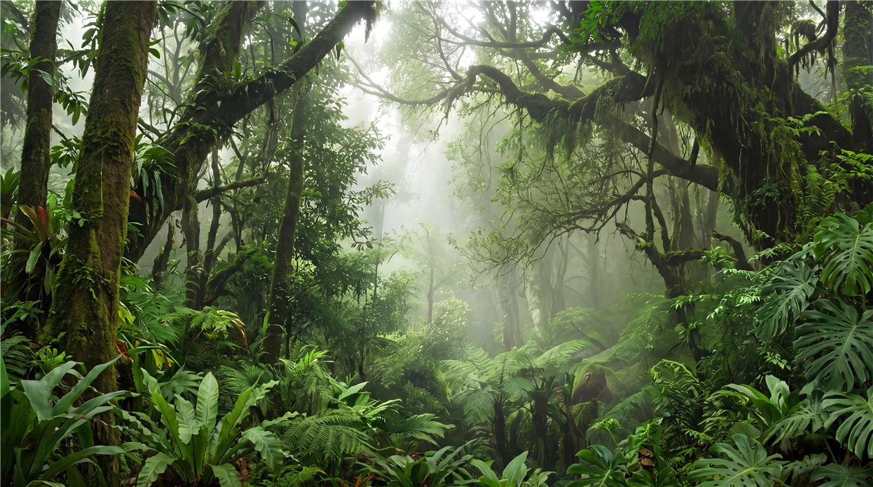 Green Woodland Trees Textured Wallpaper Mural Accent-wall-wallpaper-murals, Peel-and-stick Finish