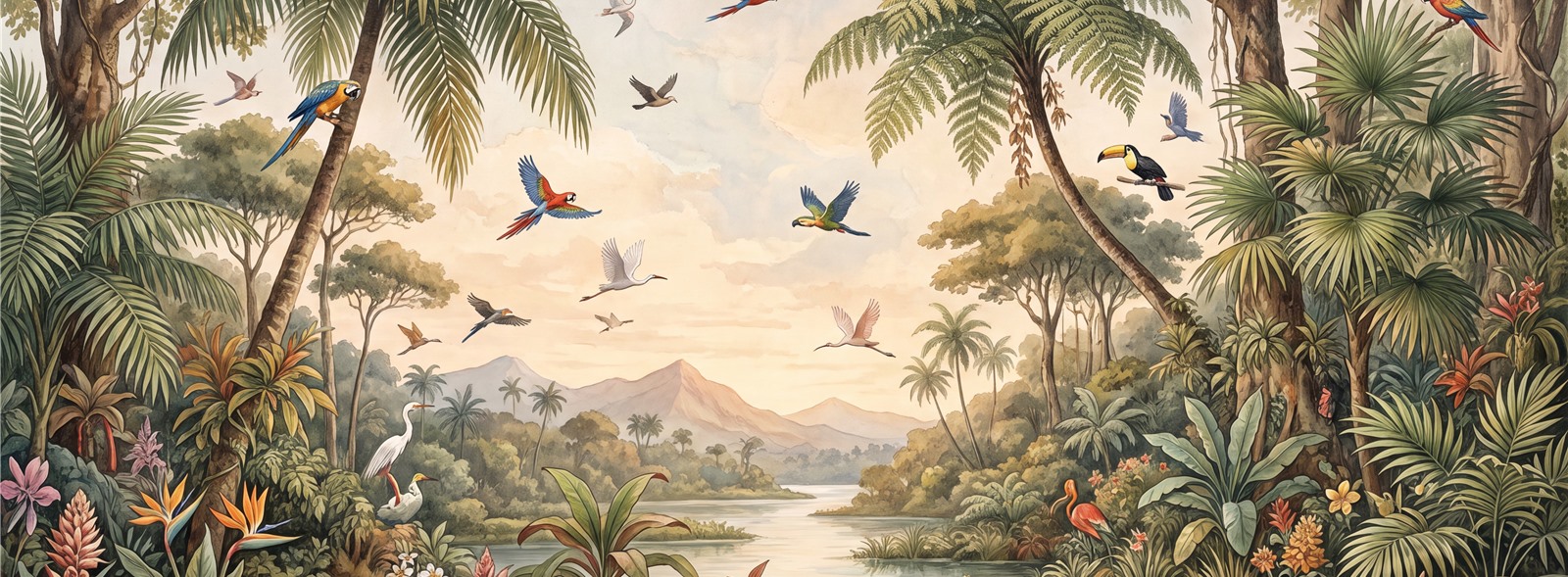 Gold Bird Forms Wallpaper Mural Accent-wall-wallpaper-murals, Peel-and-stick Finish