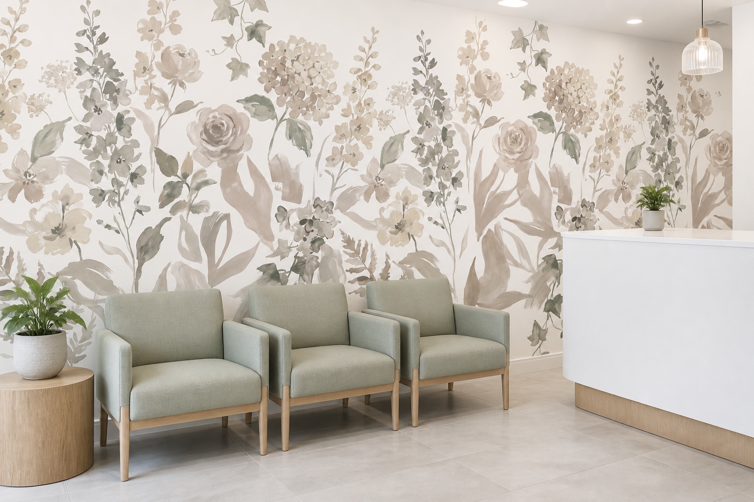 Neutral Abstract Forms Wallpaper Mural Layered Graphic Rhythm Wallpaper Accent-wall-wallpaper-murals, Peel-and-stick Finish