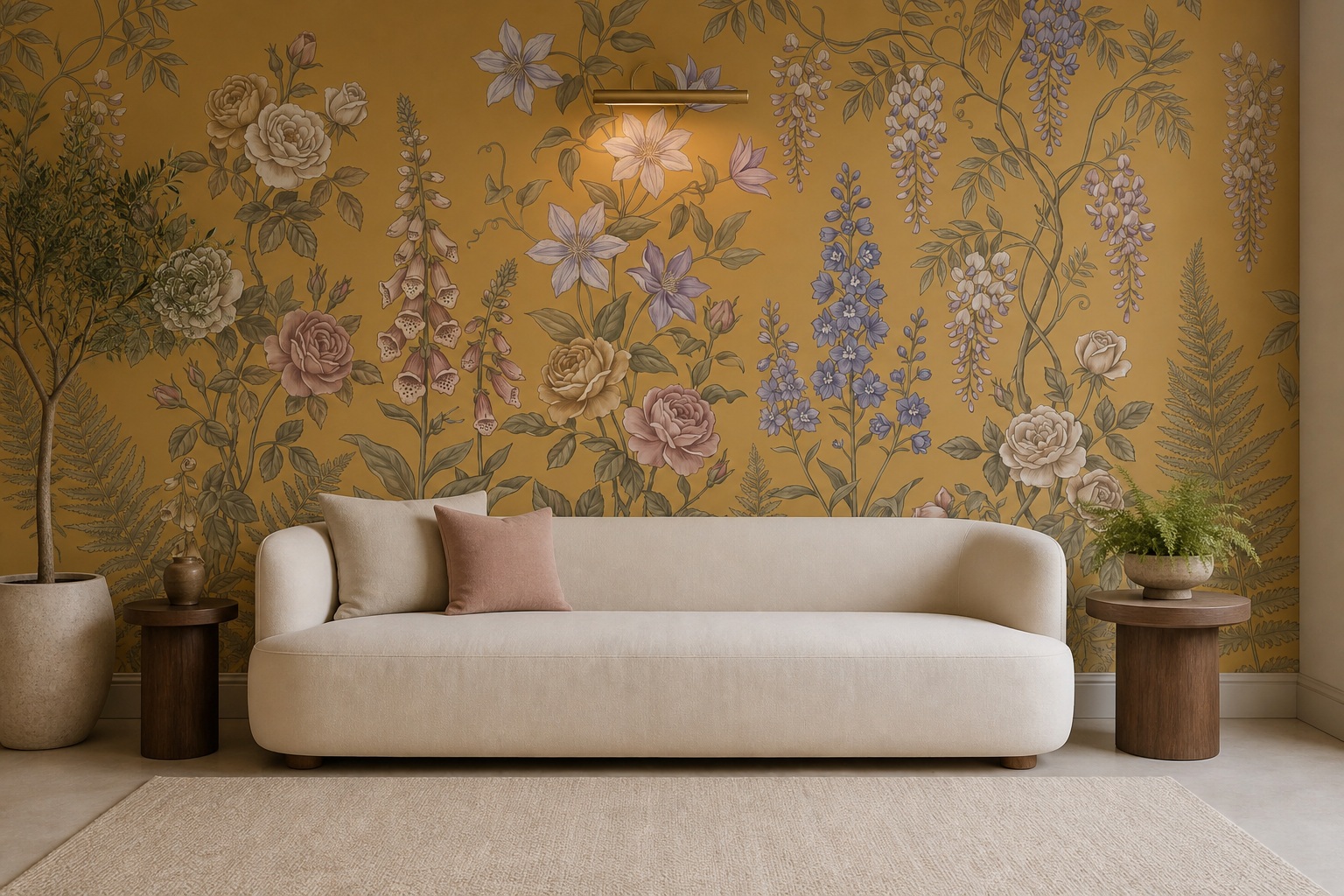 Neutral Decorative Patterning Textured Wallpaper Mural Accent-wall-wallpaper-murals, Peel-and-stick Finish