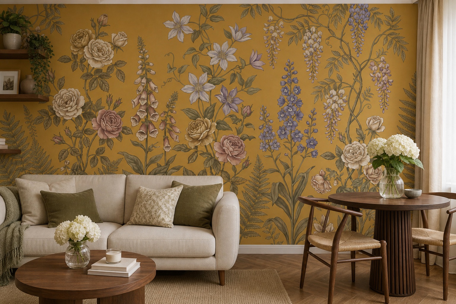 Neutral Decorative Patterning Textured Wallpaper Mural Accent-wall-wallpaper-murals, Peel-and-stick Finish