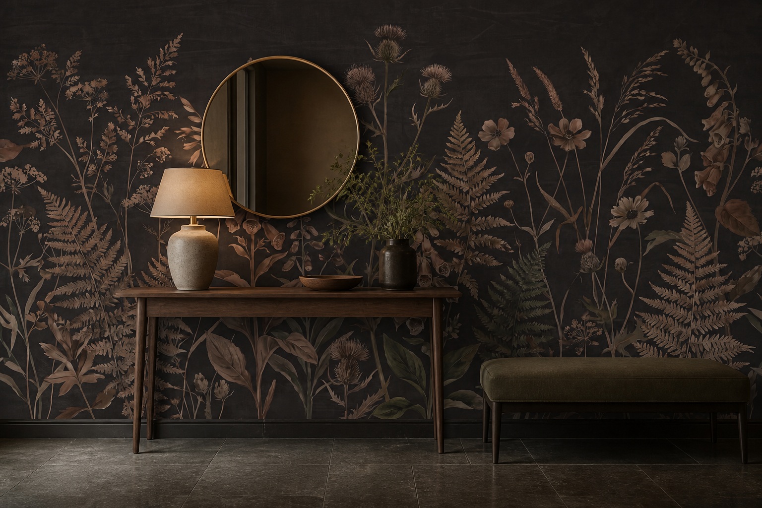 Neutral Stone Texture Painterly Wallpaper Mural Entryway-wallpaper-murals, Peel-and-stick Finish