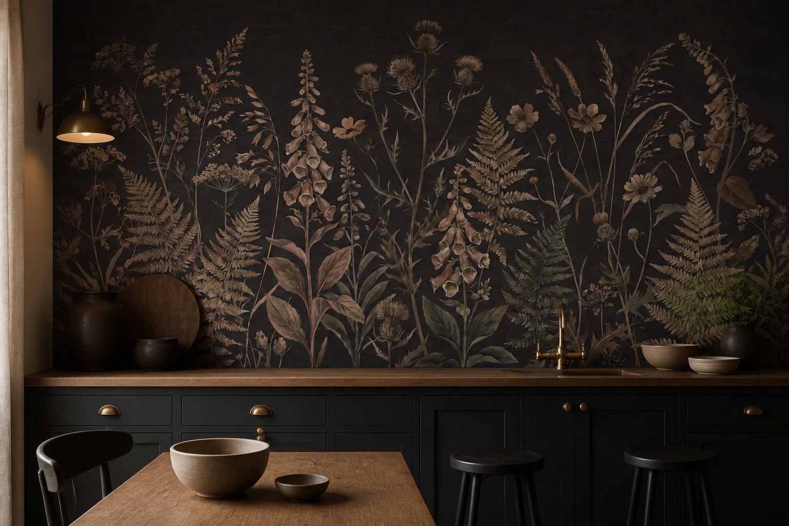 Neutral Stone Texture Painterly Wallpaper Mural Kitchen-wallpaper-murals, Peel-and-stick Finish