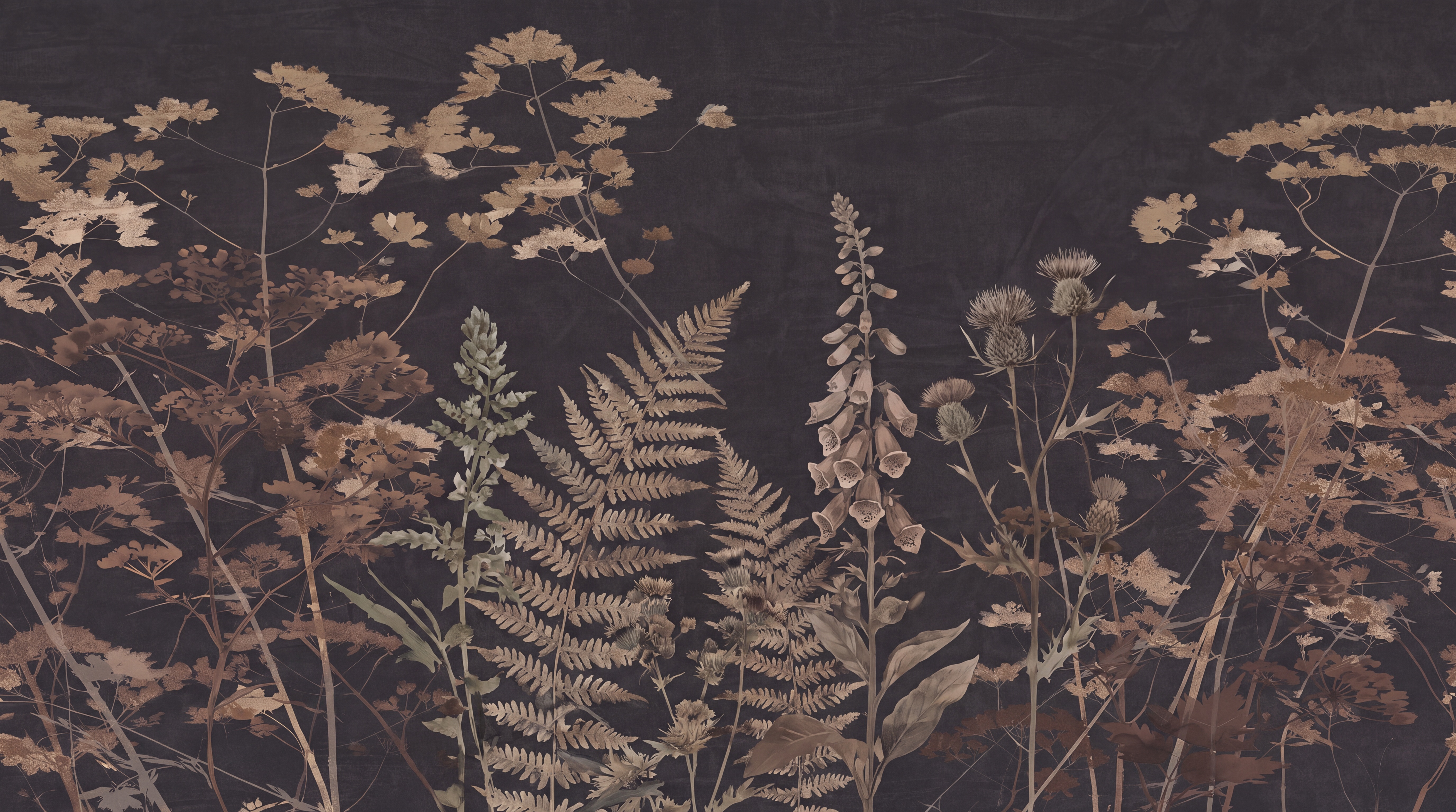 Beige Layered Jungle Foliage Wallpaper Mural, Peel-and-stick Finish